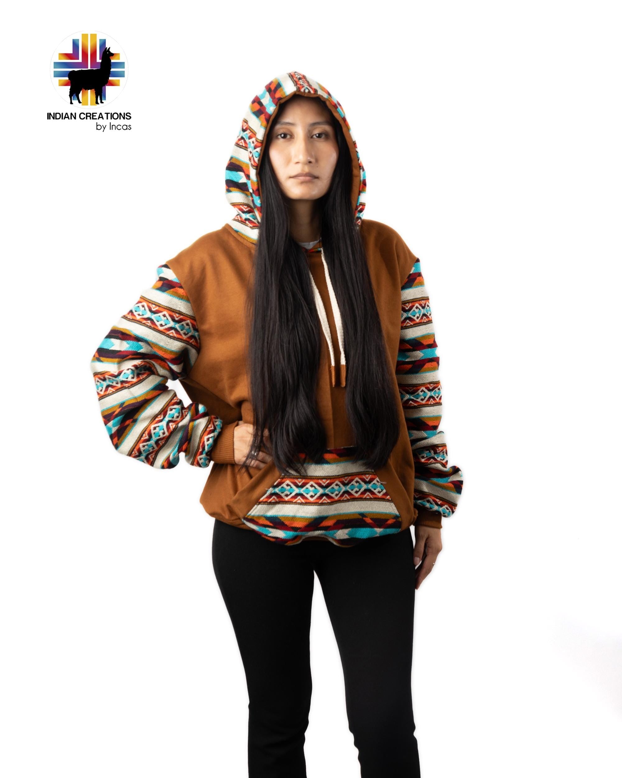 Handmade Hoodie. Handcrafted by Indigenous Hands. Machine Washable. Free Shipping! GIFT IDEAS