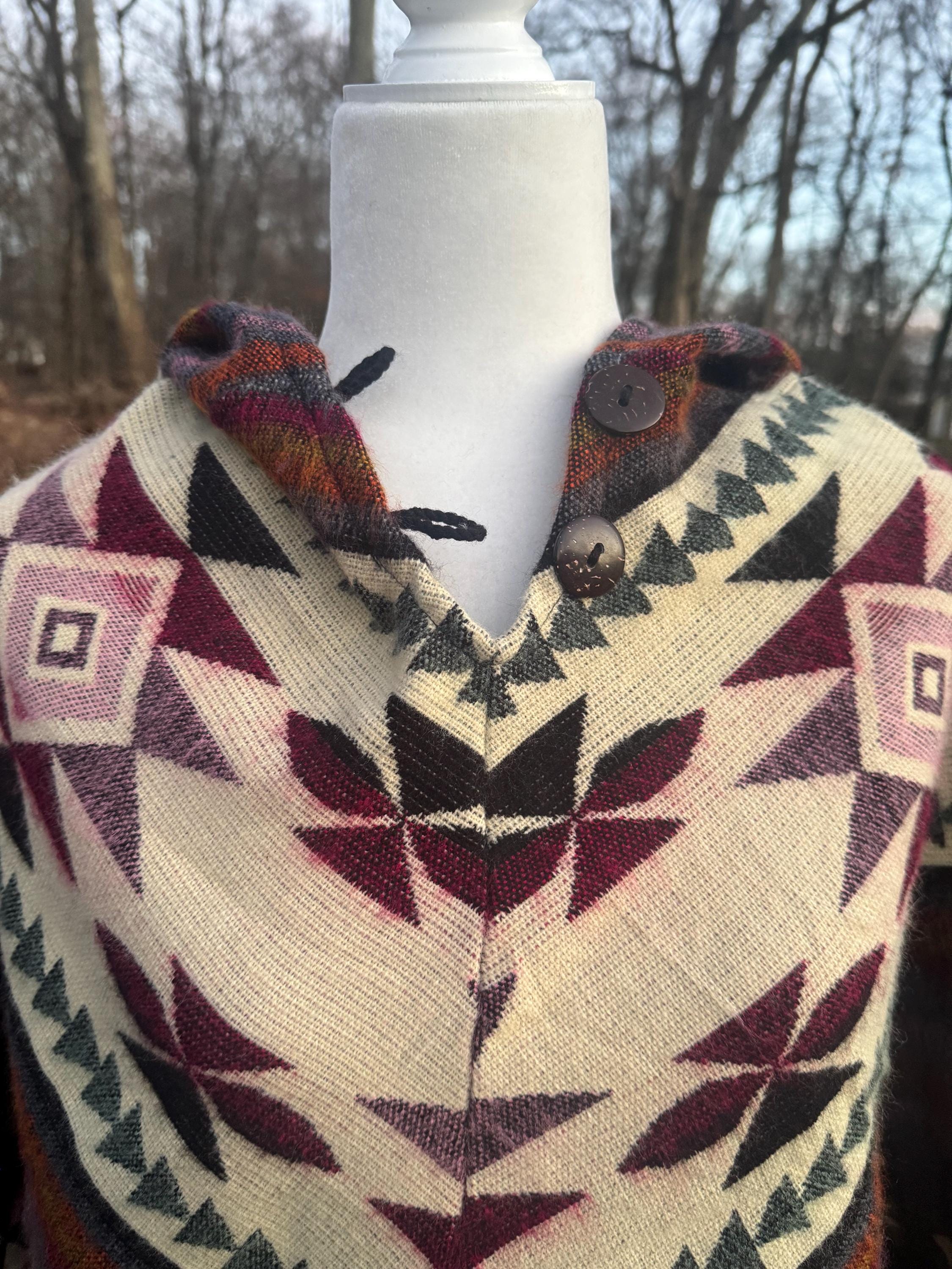 Unisex Alpaca Poncho.  V-Shaped Style. Exclusively created by Indigenous hands. Super soft & warm.  Machine Washable. FREE SHIPPING!