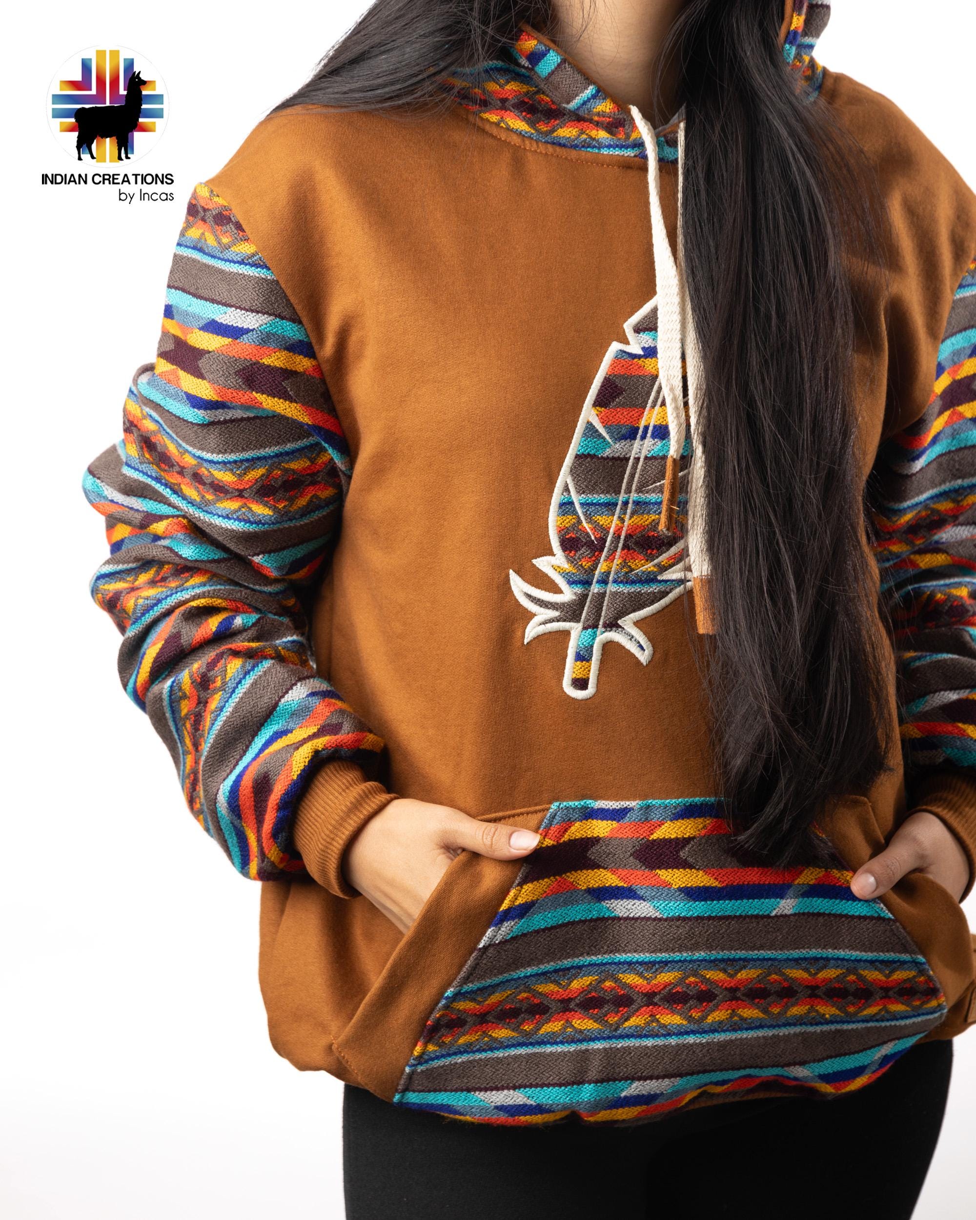 Handmade Hoodie. Handcrafted by Indigenous Hands. Super Soft with Hood. Unisex. Machine Washable. FREE SHIPPING! Gift Ideas