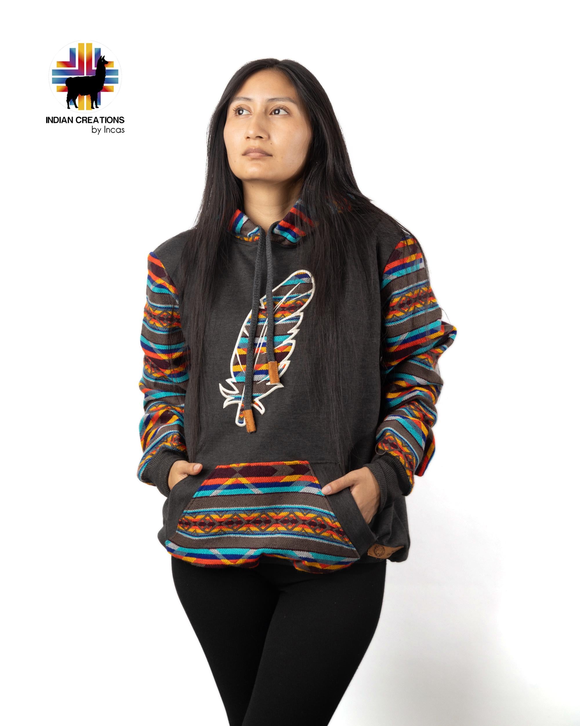 Handmade Hoodie. Handcrafted by Indigenous Hands. Super Soft with Hood. Unisex. Machine Washable. FREE SHIPPING! Gift Ideas