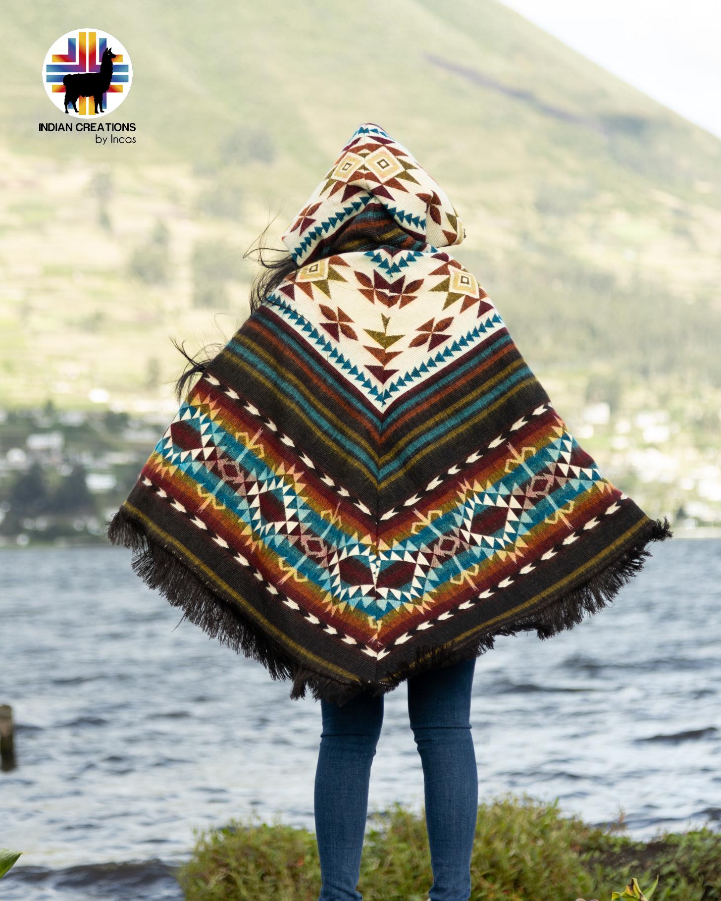 Unisex Alpaca Poncho.V-Shaped Style. Exclusively created by Indigenous hands. Super soft & warm. Machine Washable. FREE SHIPPING!Gift Ideas.