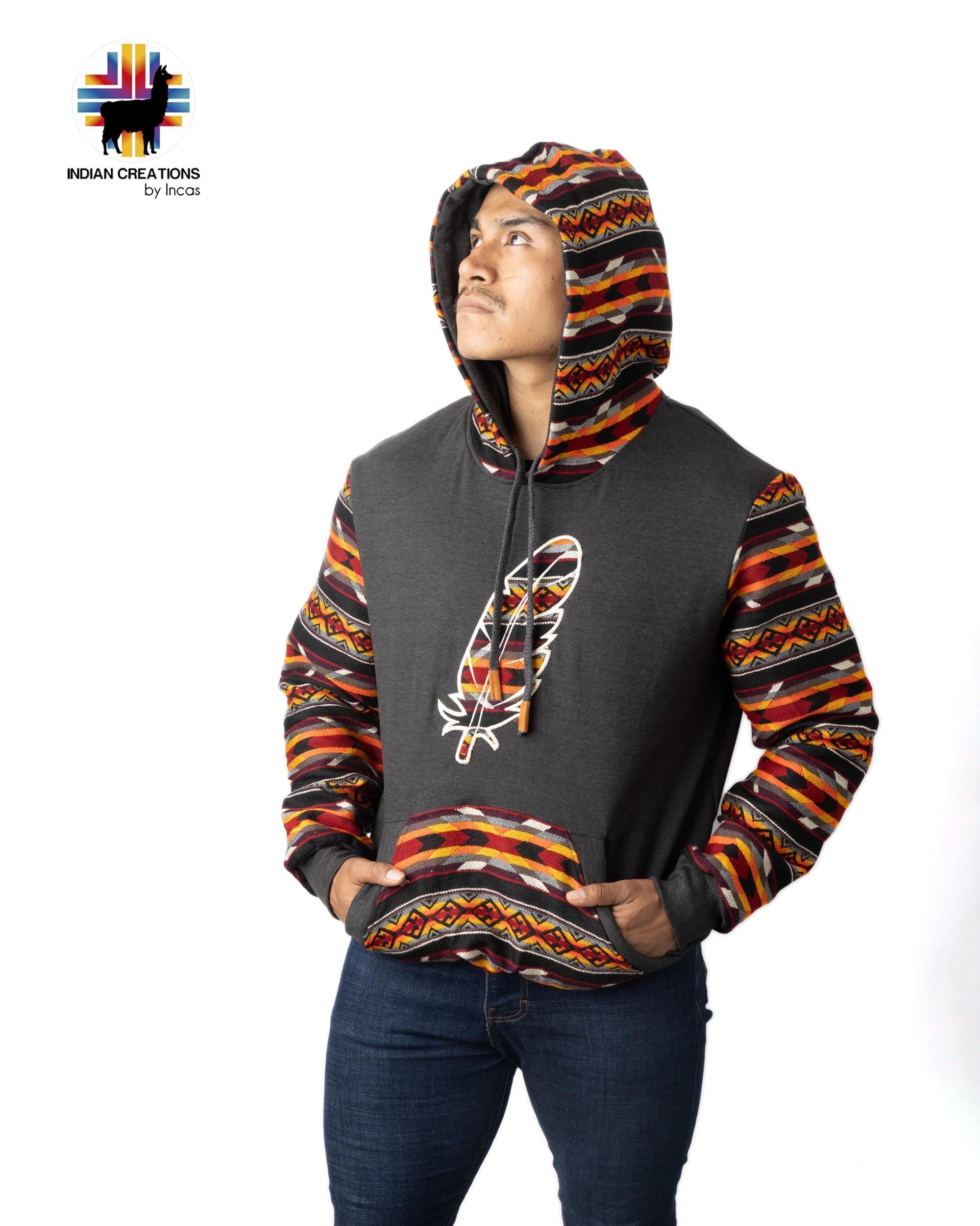 Handmade Hoodie. Handcrafted by Indigenous Hands. Machine Washable. Free Shipping! GIFT IDEAS