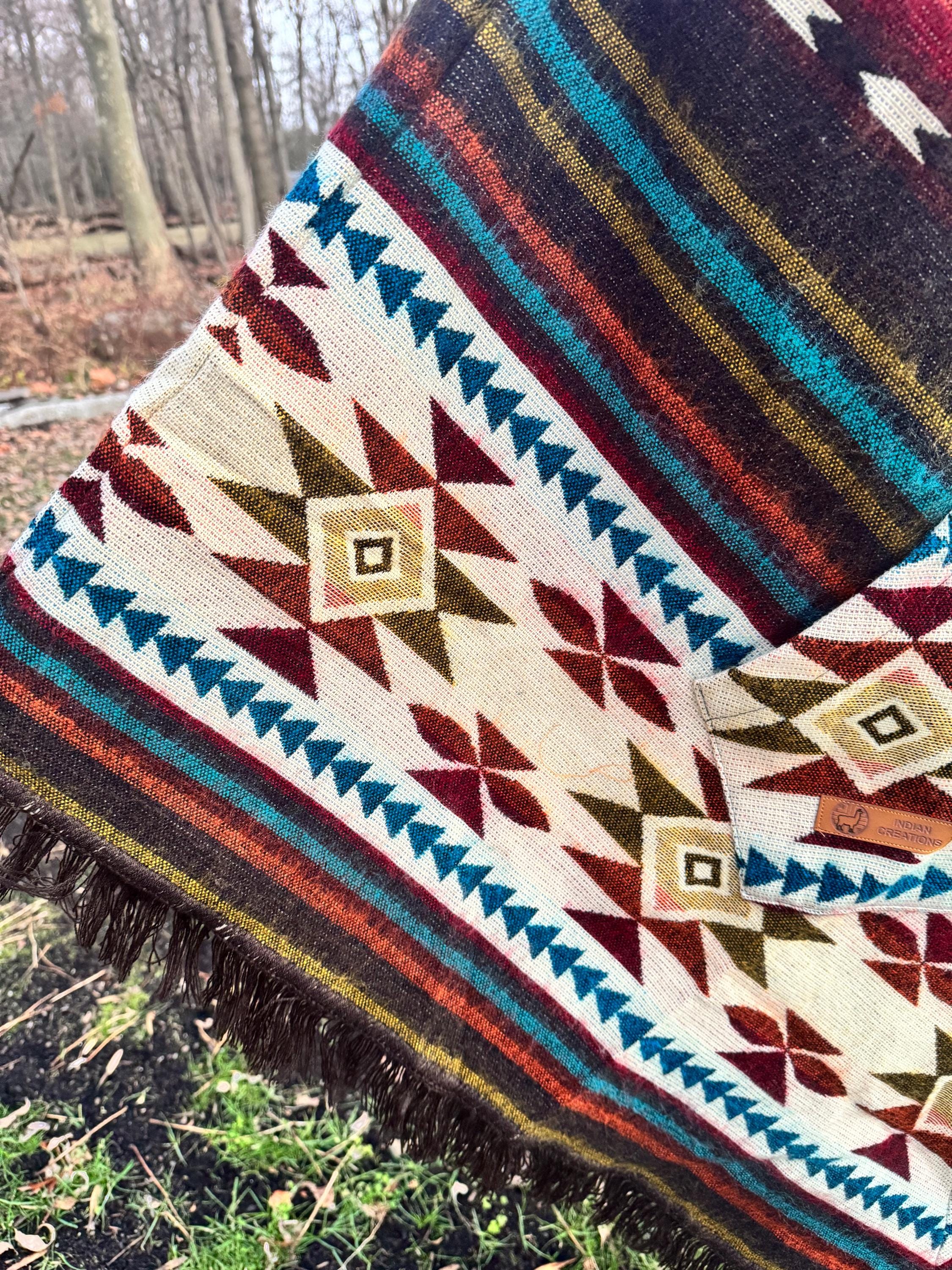 Unisex Alpaca Poncho.  V-Shaped Style. Exclusively created by Indigenous hands. Super soft & warm.  Machine Washable. FREE SHIPPING!