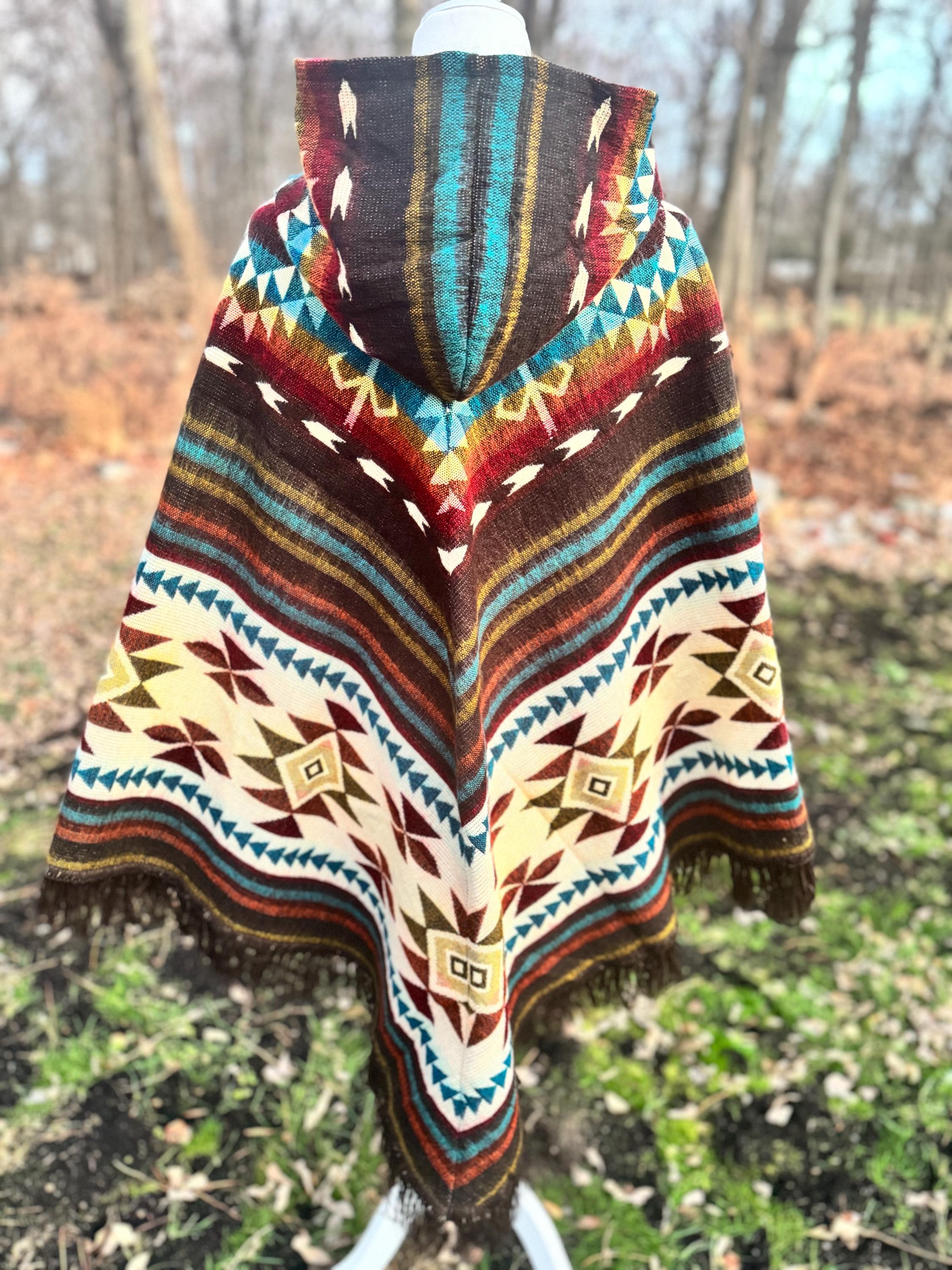 Unisex Alpaca Poncho.  V-Shaped Style. Exclusively created by Indigenous hands. Super soft & warm.  Machine Washable. FREE SHIPPING!