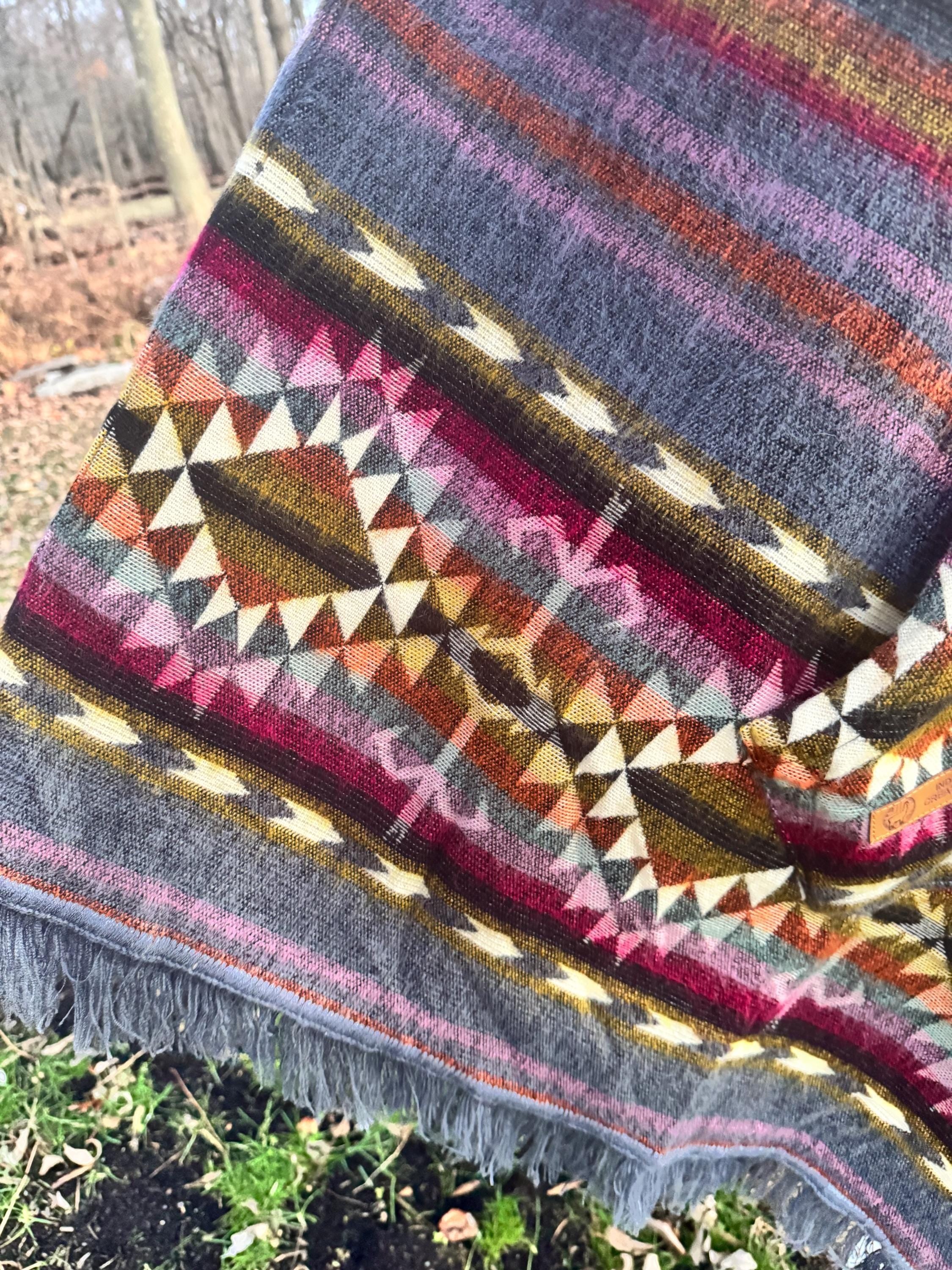 Unisex Alpaca Poncho.  V-Shaped Style. Exclusively created by Indigenous hands. Super soft & warm.  Machine Washable. FREE SHIPPING!