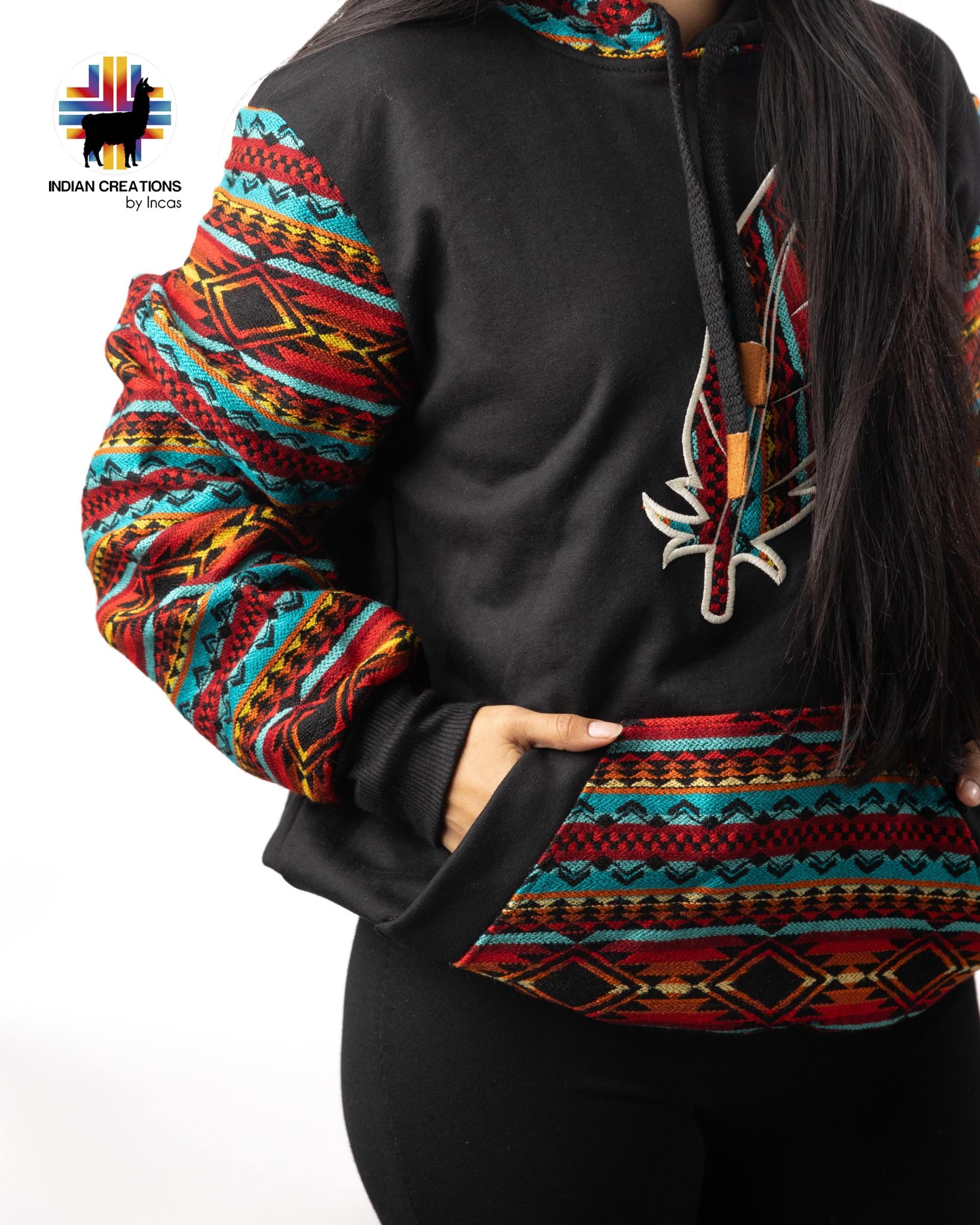 Handmade Hoodie. Handcrafted by Indigenous Hands. Machine Washable. Free Shipping! GIFT IDEAS
