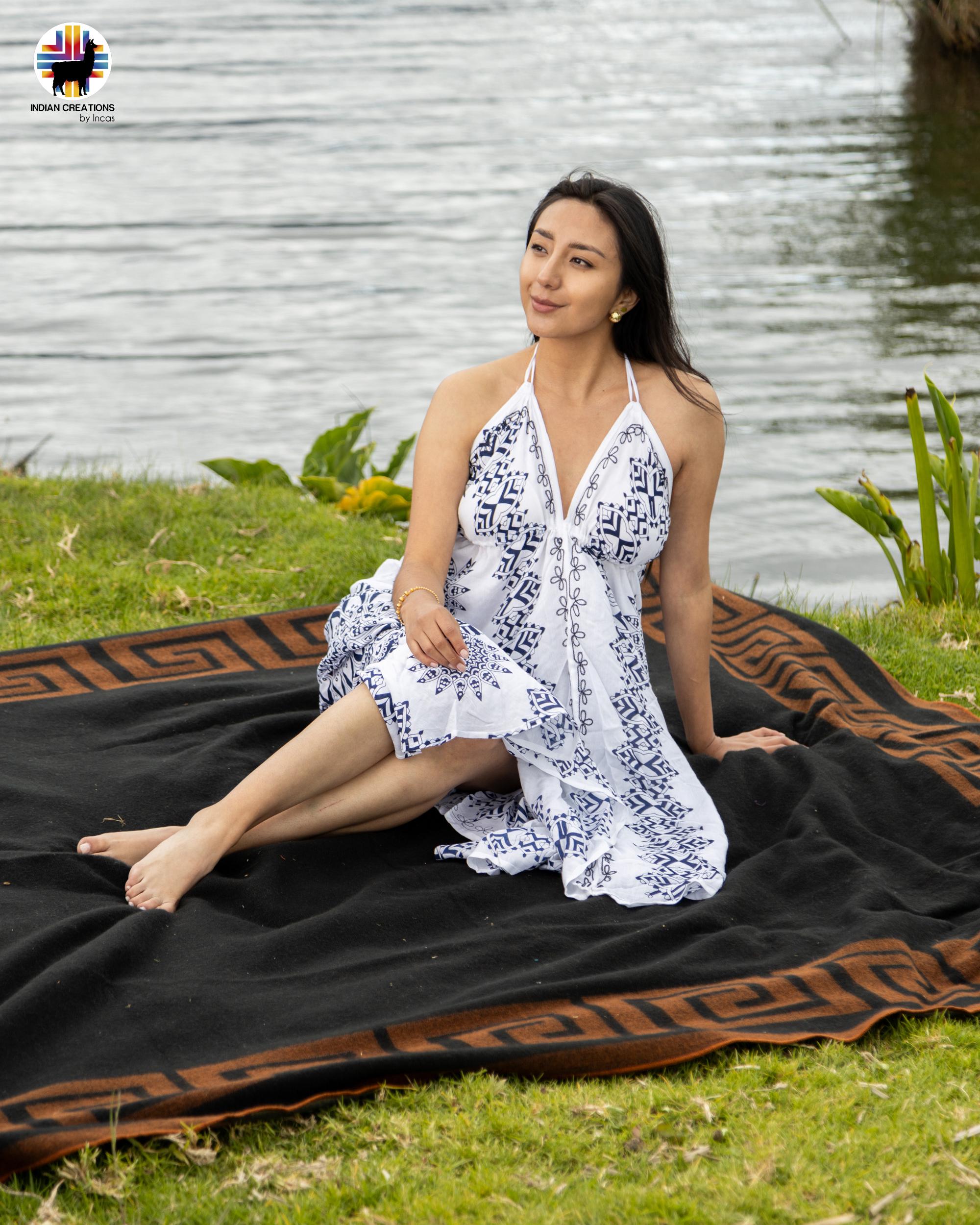 Hand-embroidered Dress. Bohemian Style. Super Comfortable and breathable rayon. S/M and L/XL Machine Washable.  FREE SHIPPING!