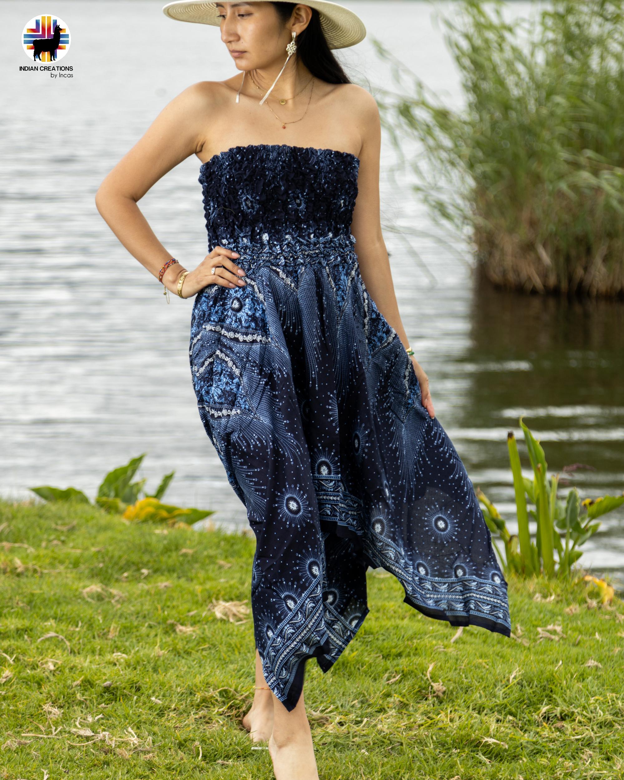 Stylish Rayon Dress. Hippie Style. Bohemian Style. Super Comfortable and Machine Washable. One Size. FREE SHIPPING!