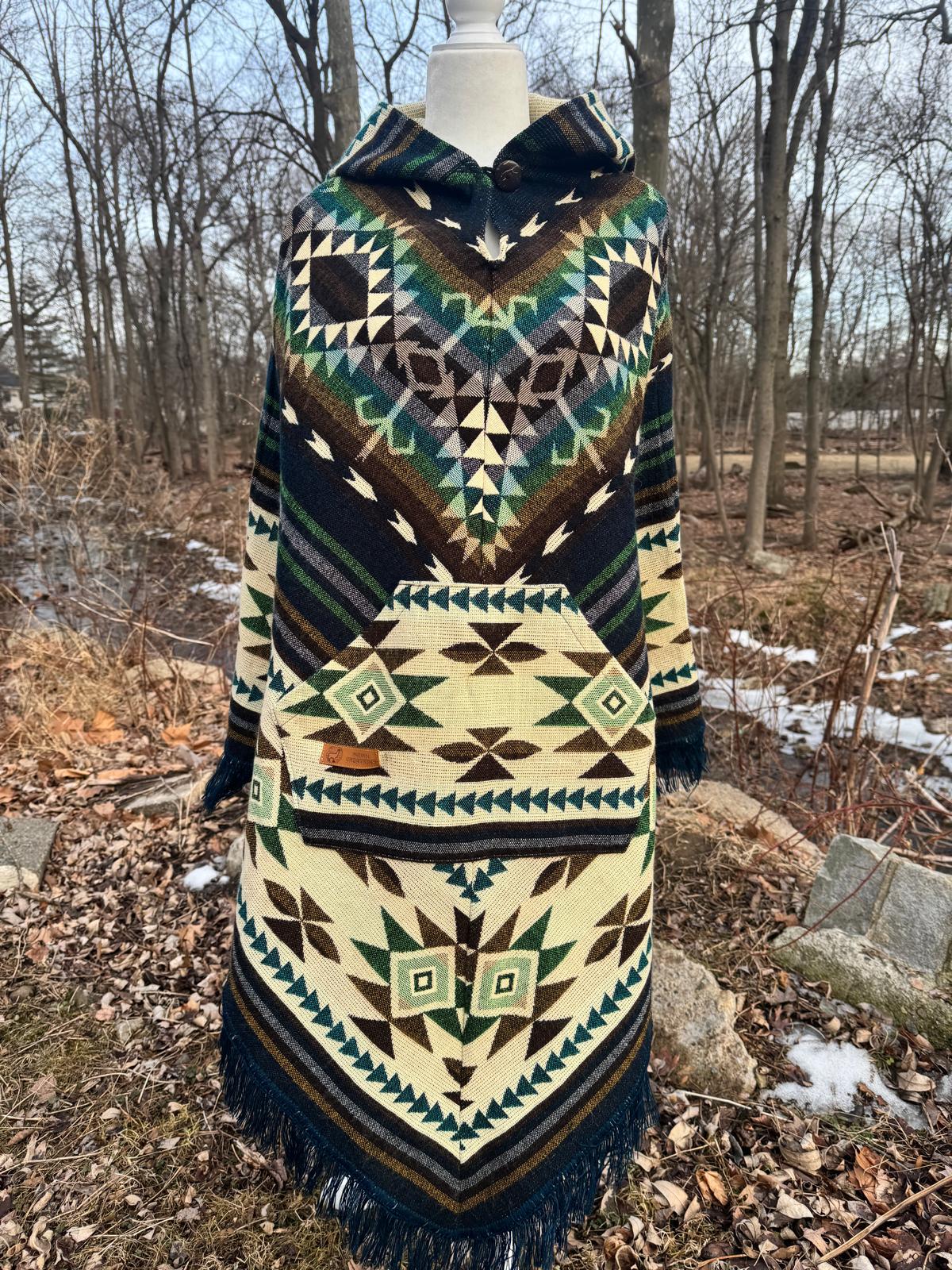 Unisex Alpaca Poncho.  V-Shaped Style. Exclusively created by Indigenous hands. Super soft & warm.  Machine Washable. FREE SHIPPING!