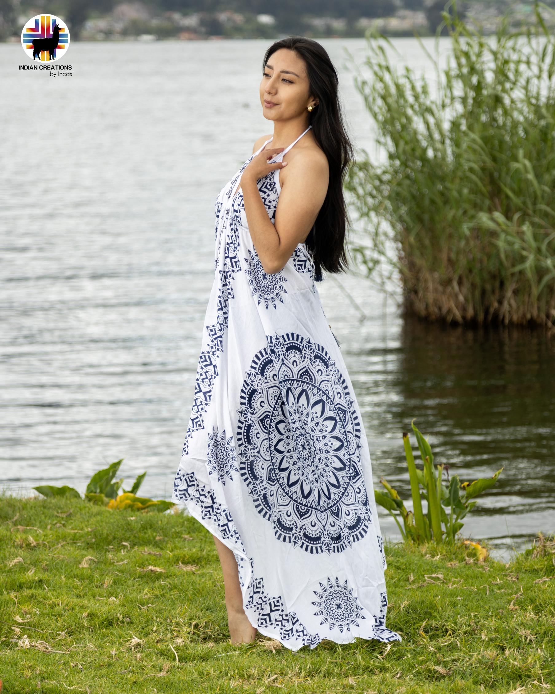 Hand-embroidered Dress. Bohemian Style. Super Comfortable and breathable rayon. S/M and L/XL Machine Washable.  FREE SHIPPING!