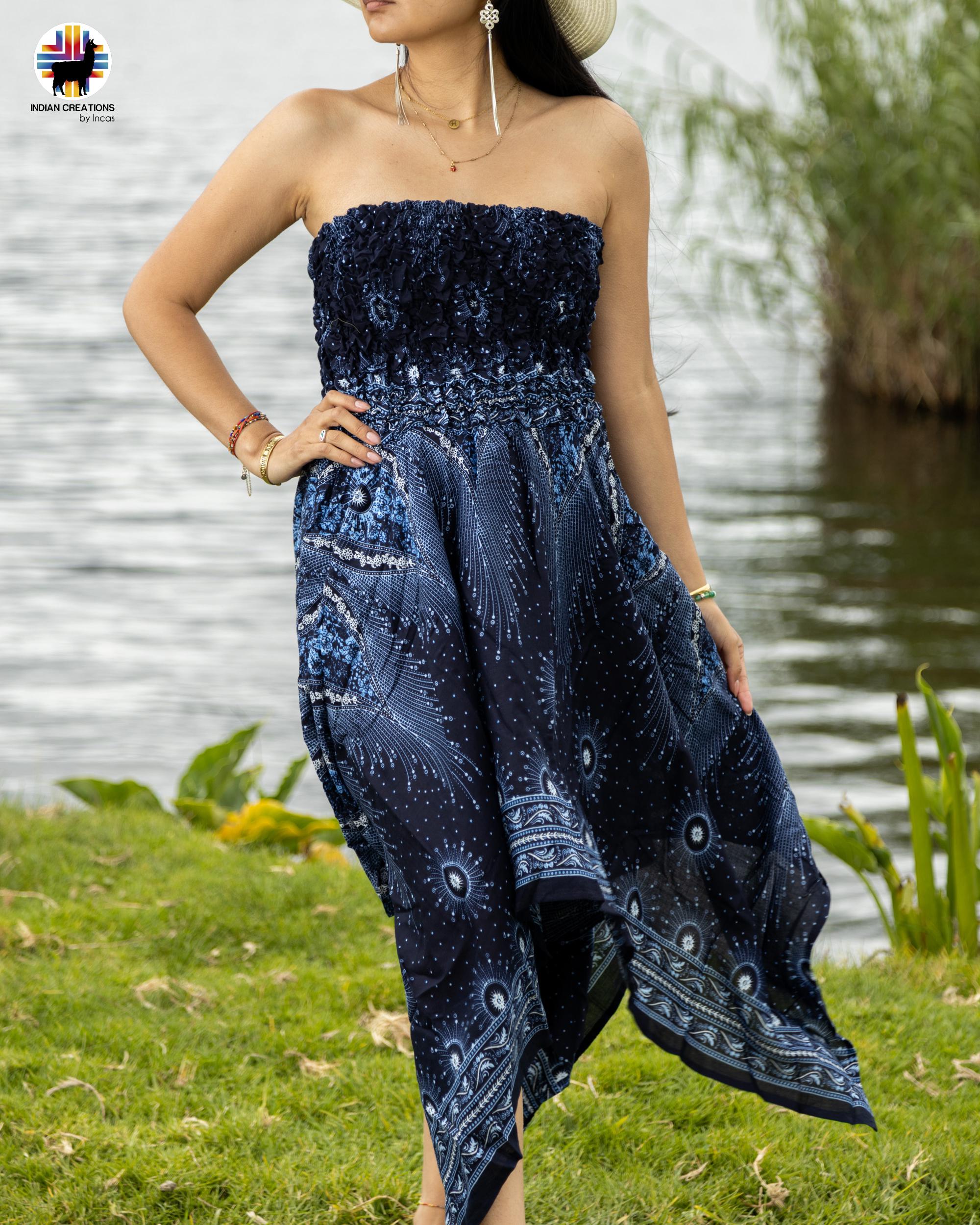 Stylish Rayon Dress. Hippie Style. Bohemian Style. Super Comfortable and Machine Washable. One Size. FREE SHIPPING!