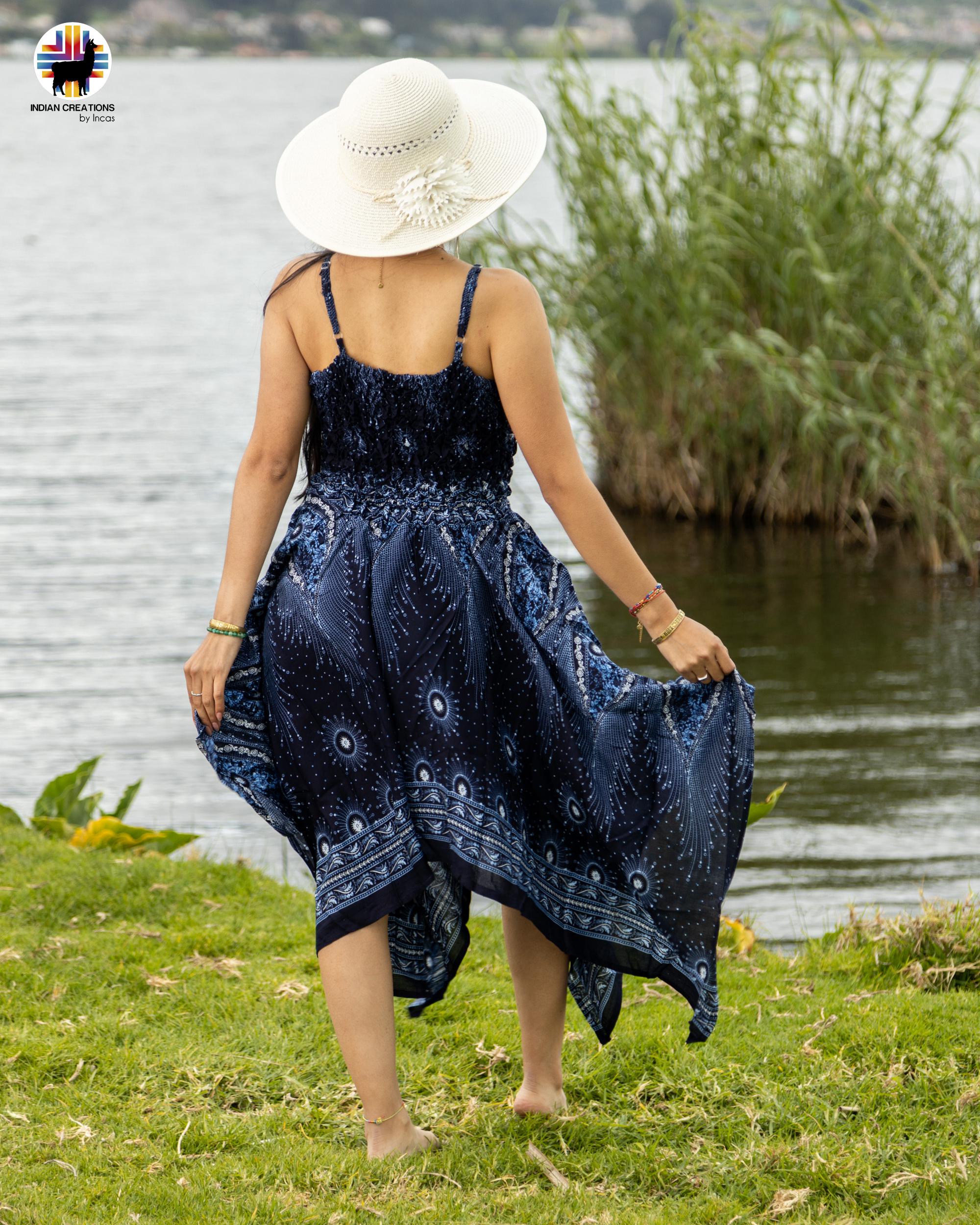 Stylish Rayon Dress. Hippie Style. Bohemian Style. Super Comfortable and Machine Washable. One Size. FREE SHIPPING!
