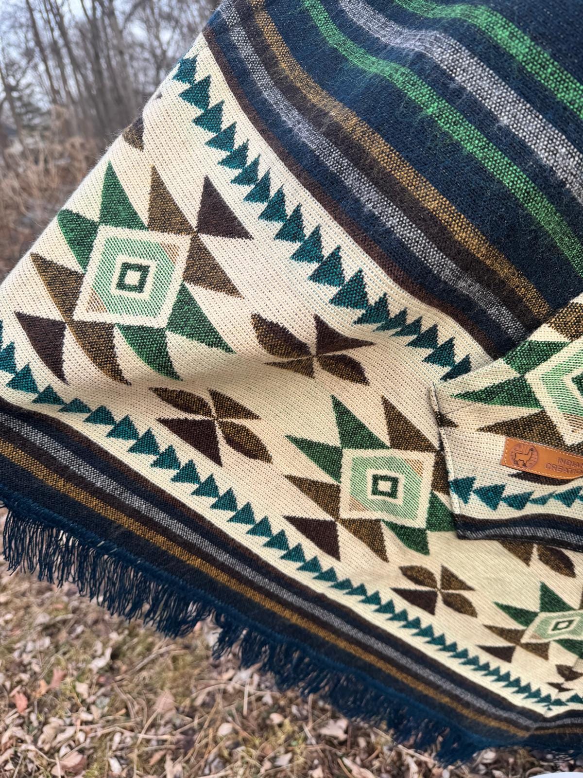 Unisex Alpaca Poncho.  V-Shaped Style. Exclusively created by Indigenous hands. Super soft & warm.  Machine Washable. FREE SHIPPING!