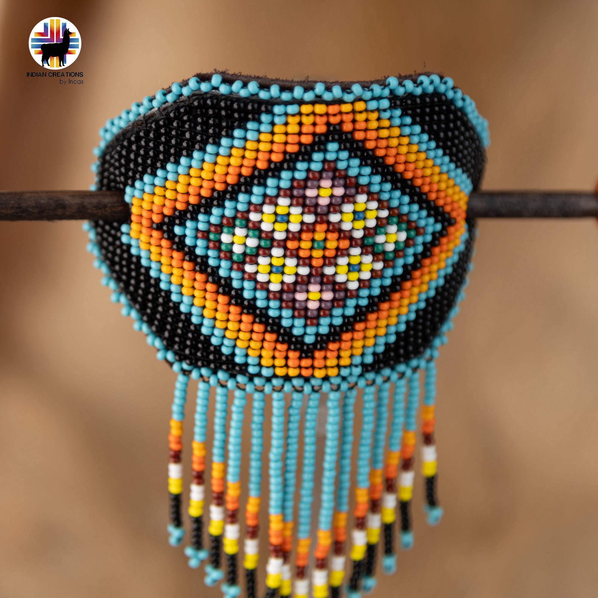 Handmade Beaded Hair Barrettes. Beaded Cuff Bun Holder Hair Tie. Hair accessories. Made in Ecuador. Bohemian & Chic. Free Shipping. Gift Ide