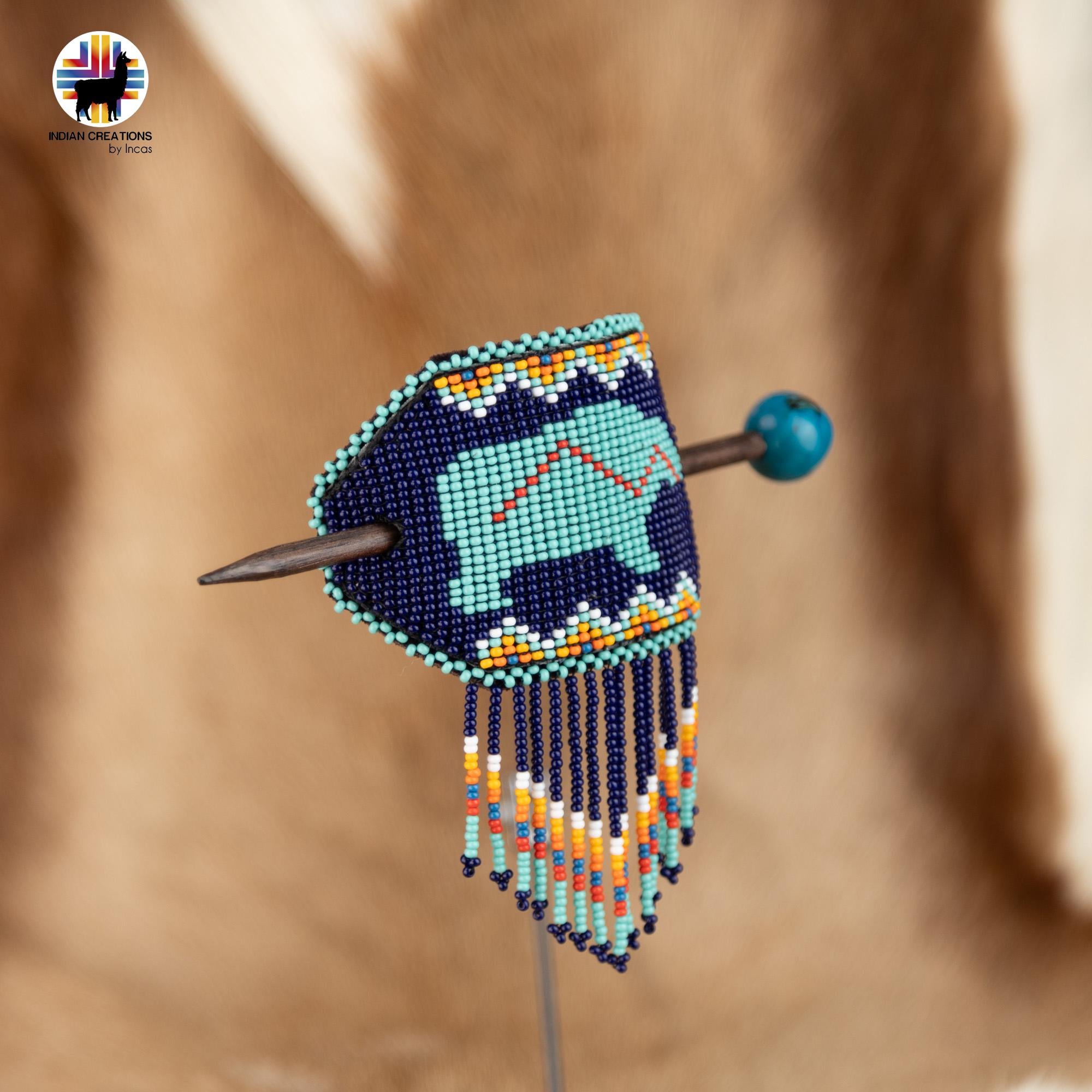 Handmade Leather Hair Tie. Beaded Cuff Bun Holder Hair Tie. Hair accessories. Made in Ecuador. Bohemian & Chic. Free Shipping. Gift Ideas