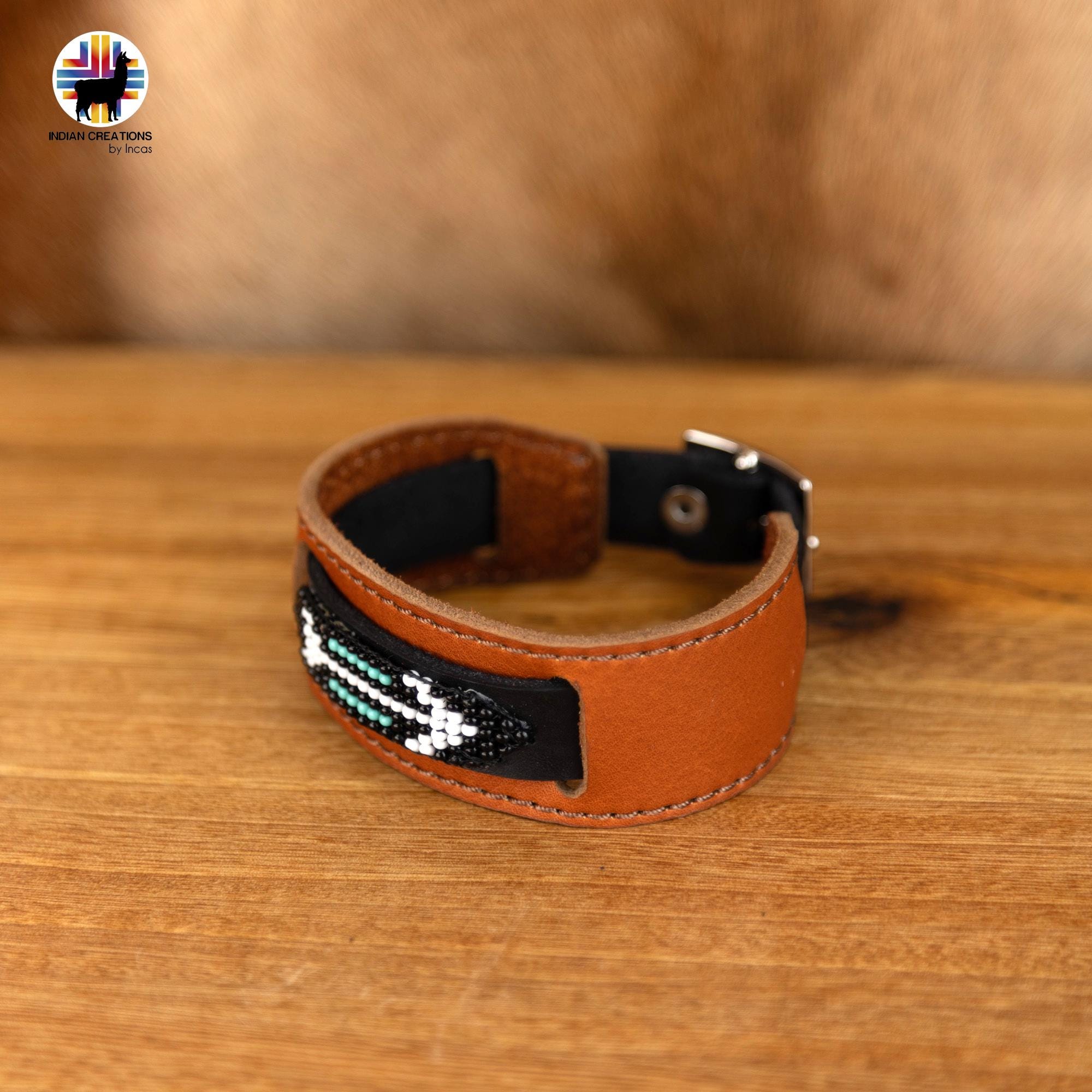 Beaded Cuff Bracelets. Handmade by Indigenous Hands. Leather Bracelets. Beaded Bracelets. Unisex.  Adjustable Strap. FREE SHIPPING!