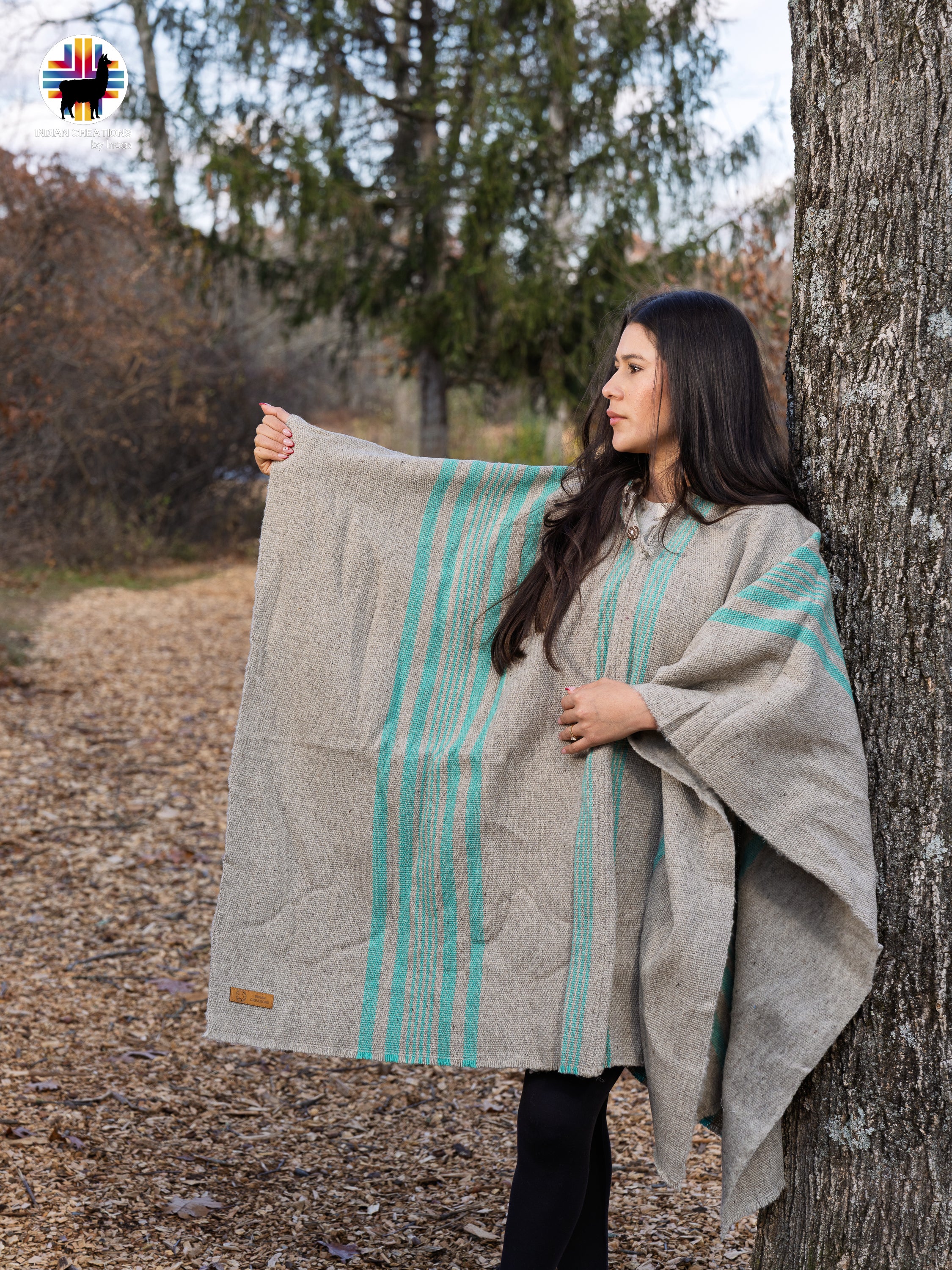Aqua Mist Wool Poncho