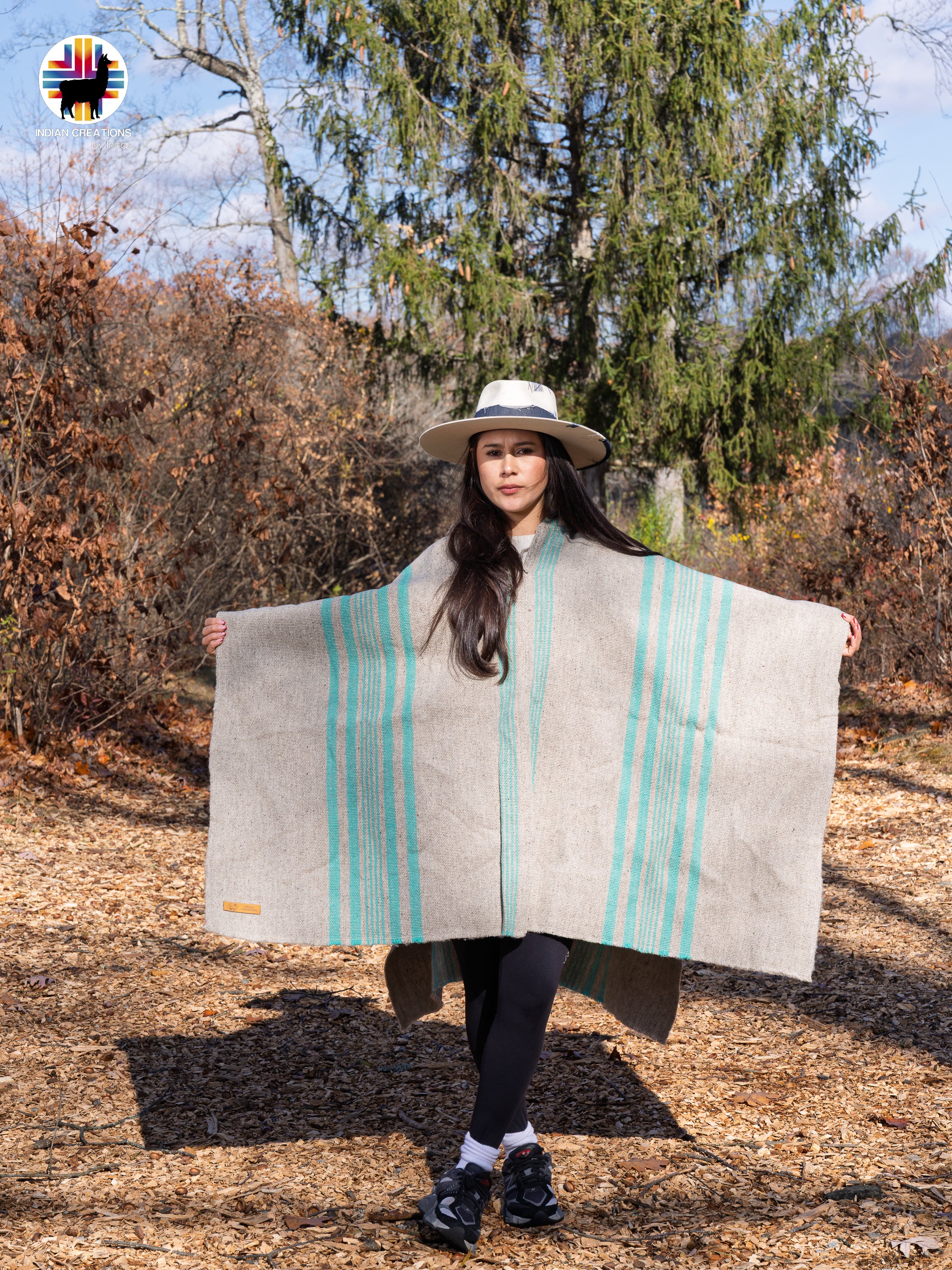 Aqua Mist Wool Poncho