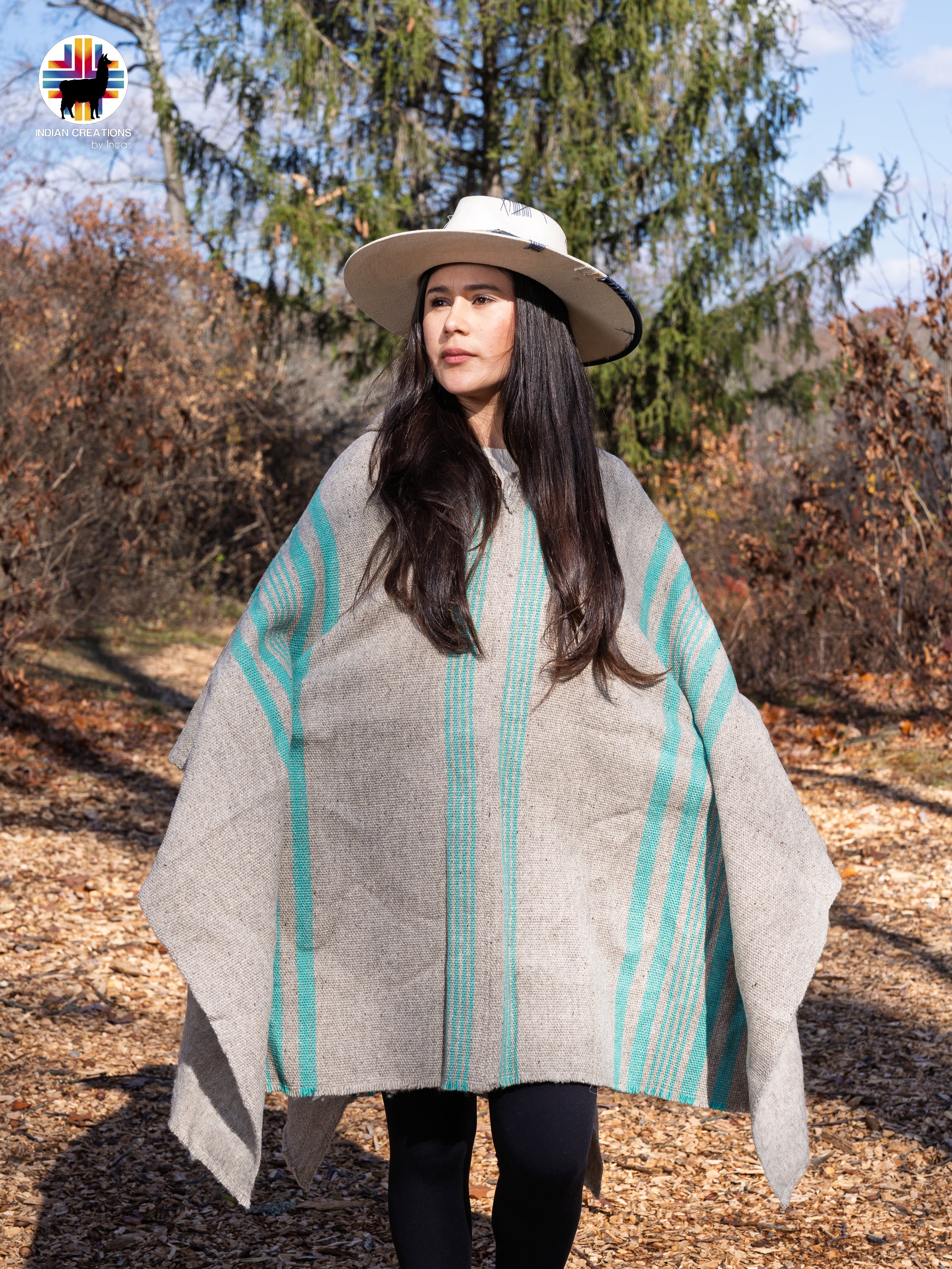 Aqua Mist Wool Poncho