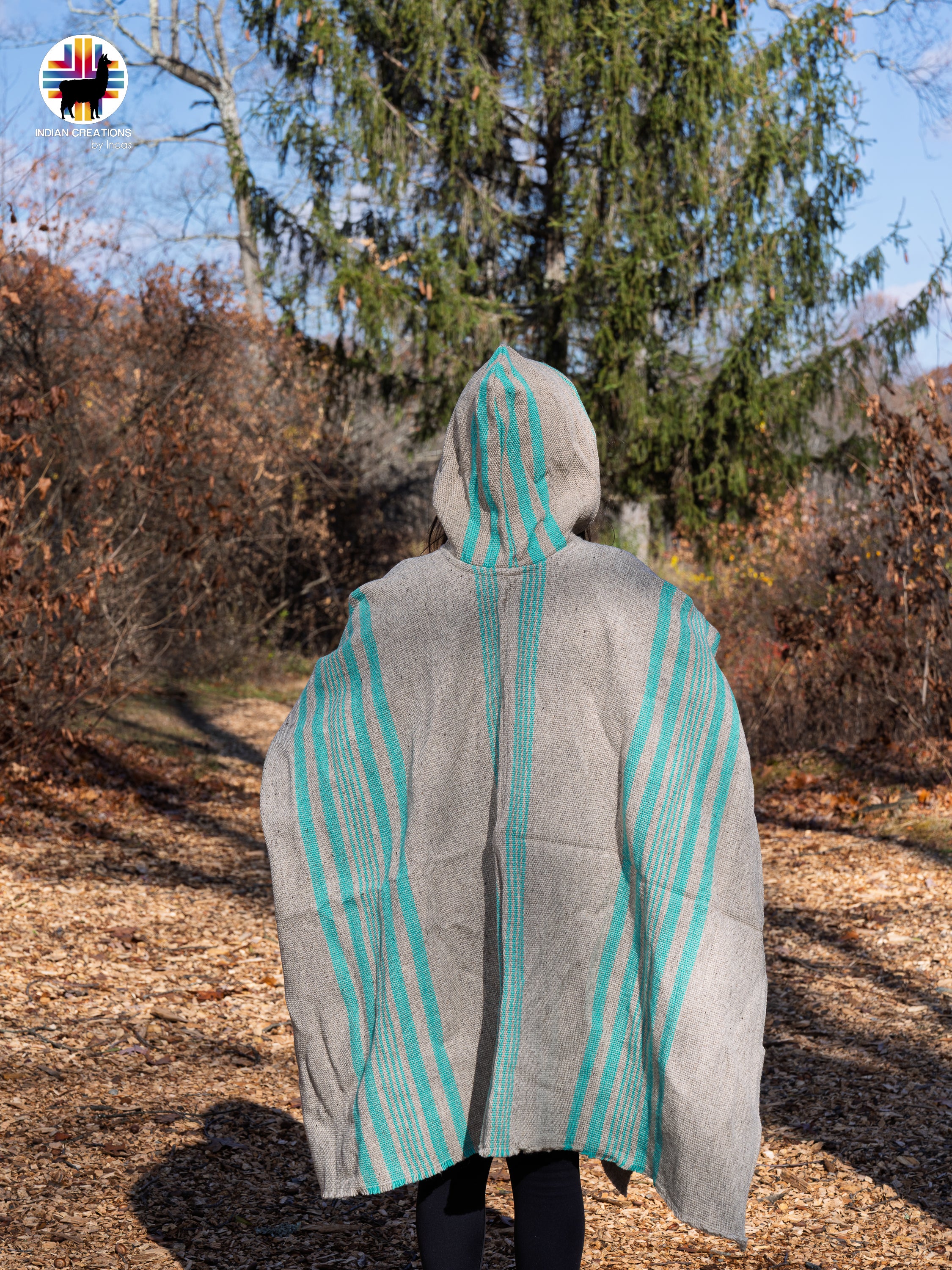 Aqua Mist Wool Poncho