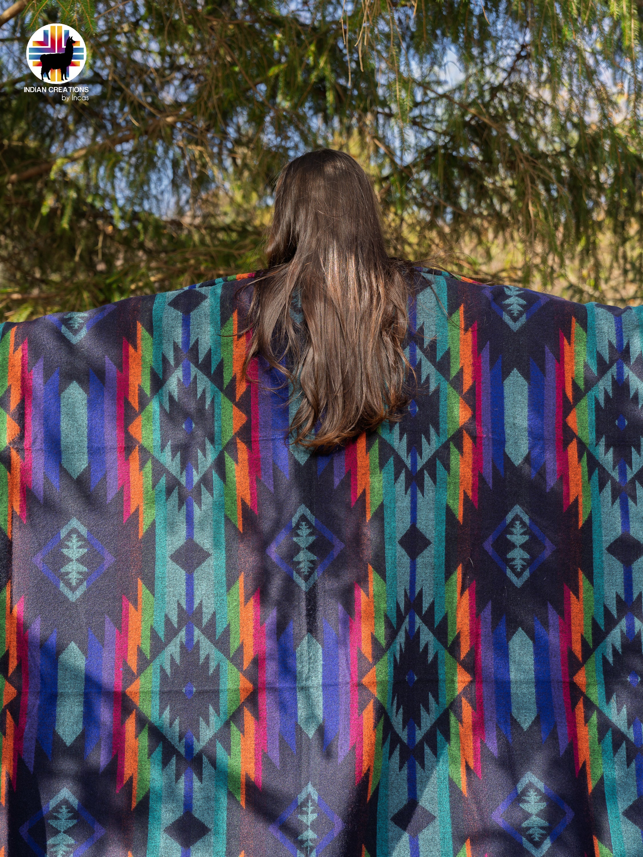 Delphinium Handmade Alpaca Wool Blanket. Queen Size