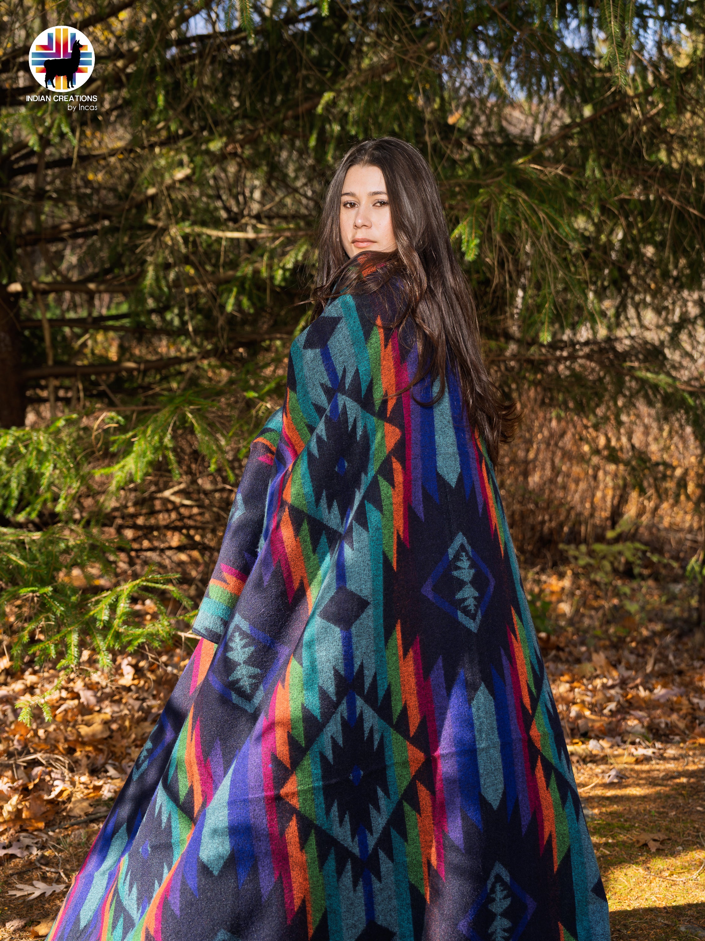 Delphinium Handmade Alpaca Wool Blanket. Queen Size