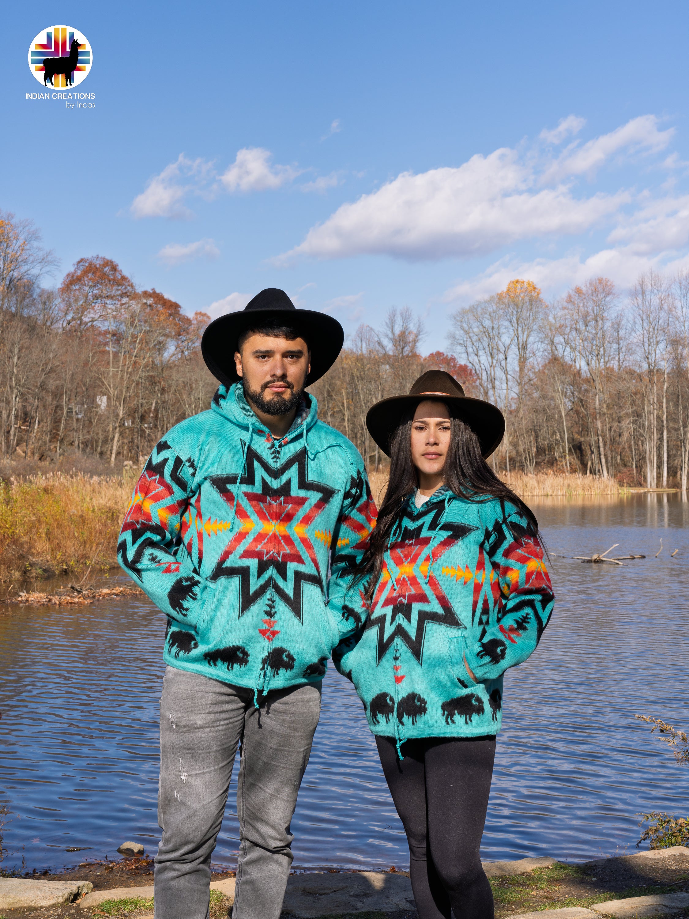 Blue Flax Handmade Alpaca Wool Jacket. Crafted by Indigenous Hands.