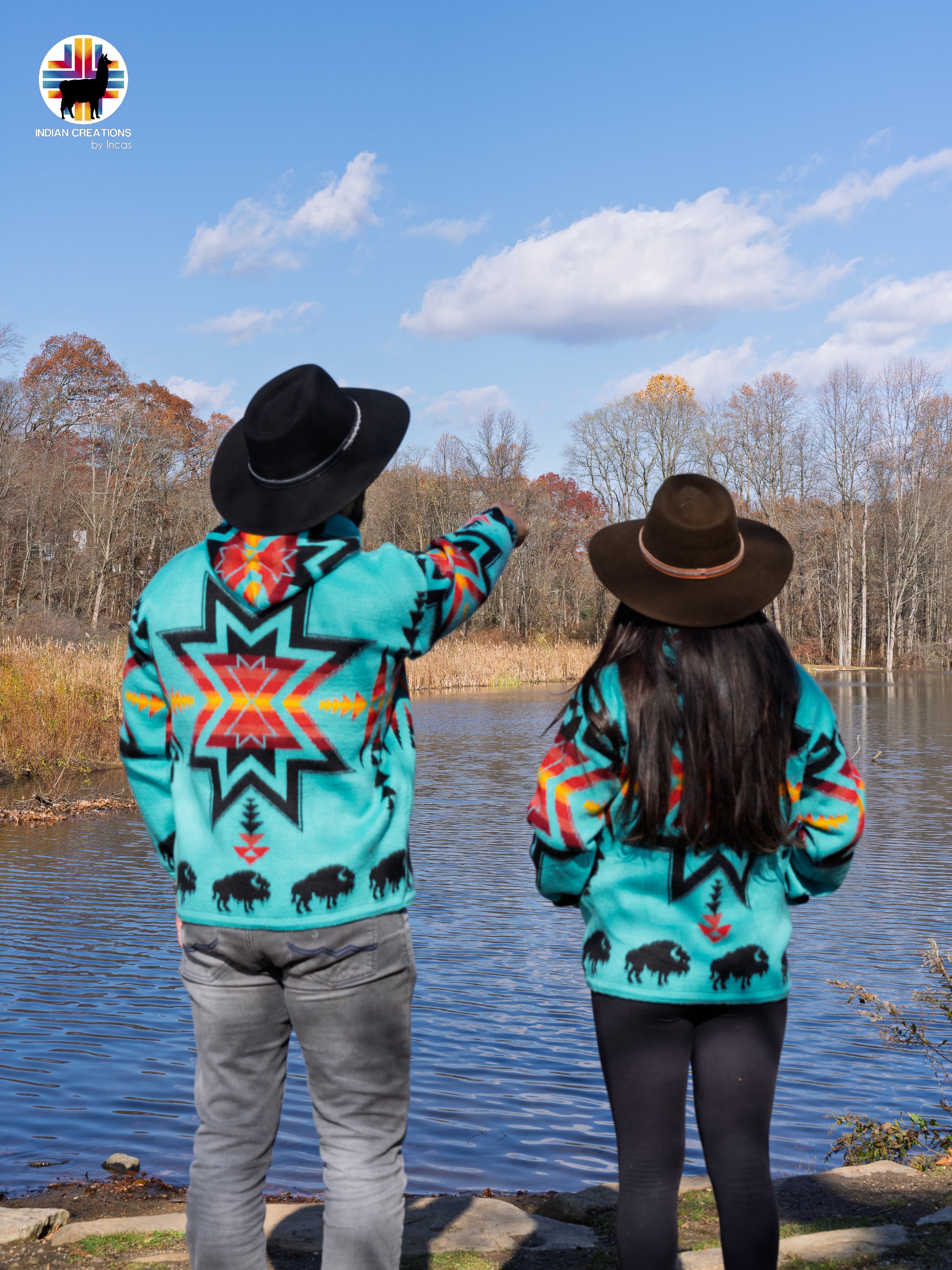 Blue Flax Handmade Alpaca Wool Jacket. Crafted by Indigenous Hands.