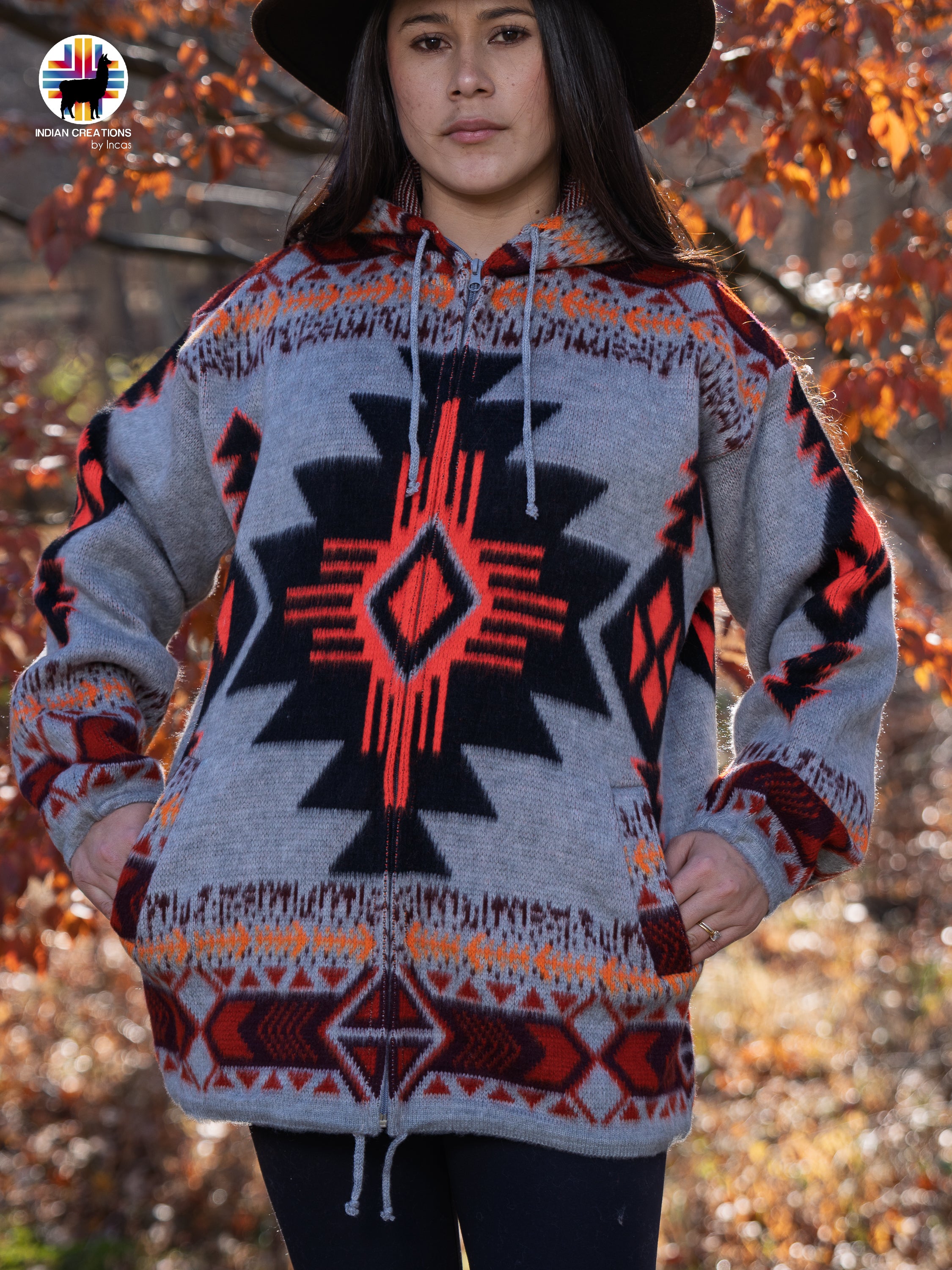 Sneezeweed Handmade Alpaca Wool Jacket. Crafted by Indigenous Hands.