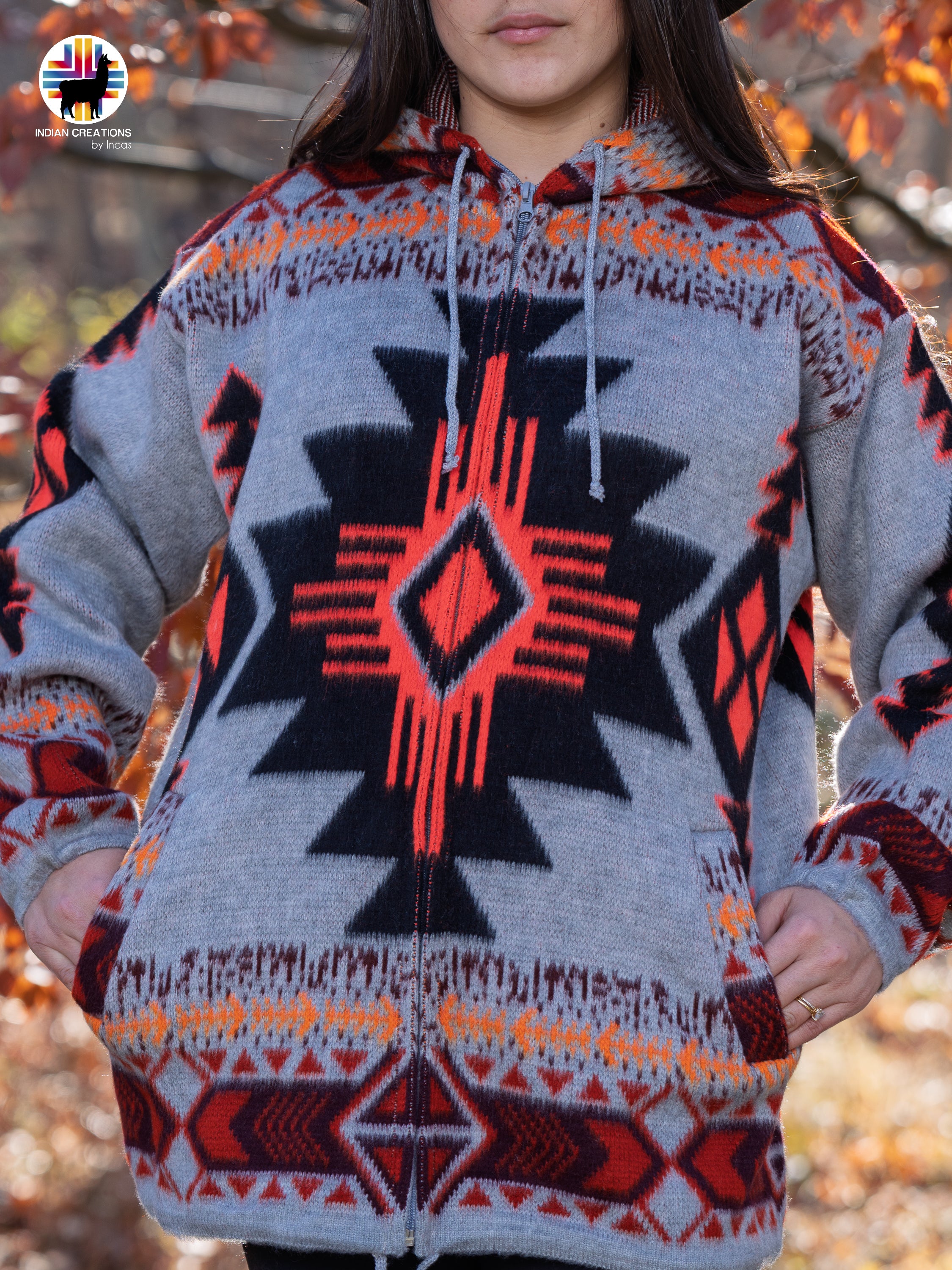 Sneezeweed Handmade Alpaca Wool Jacket. Crafted by Indigenous Hands.