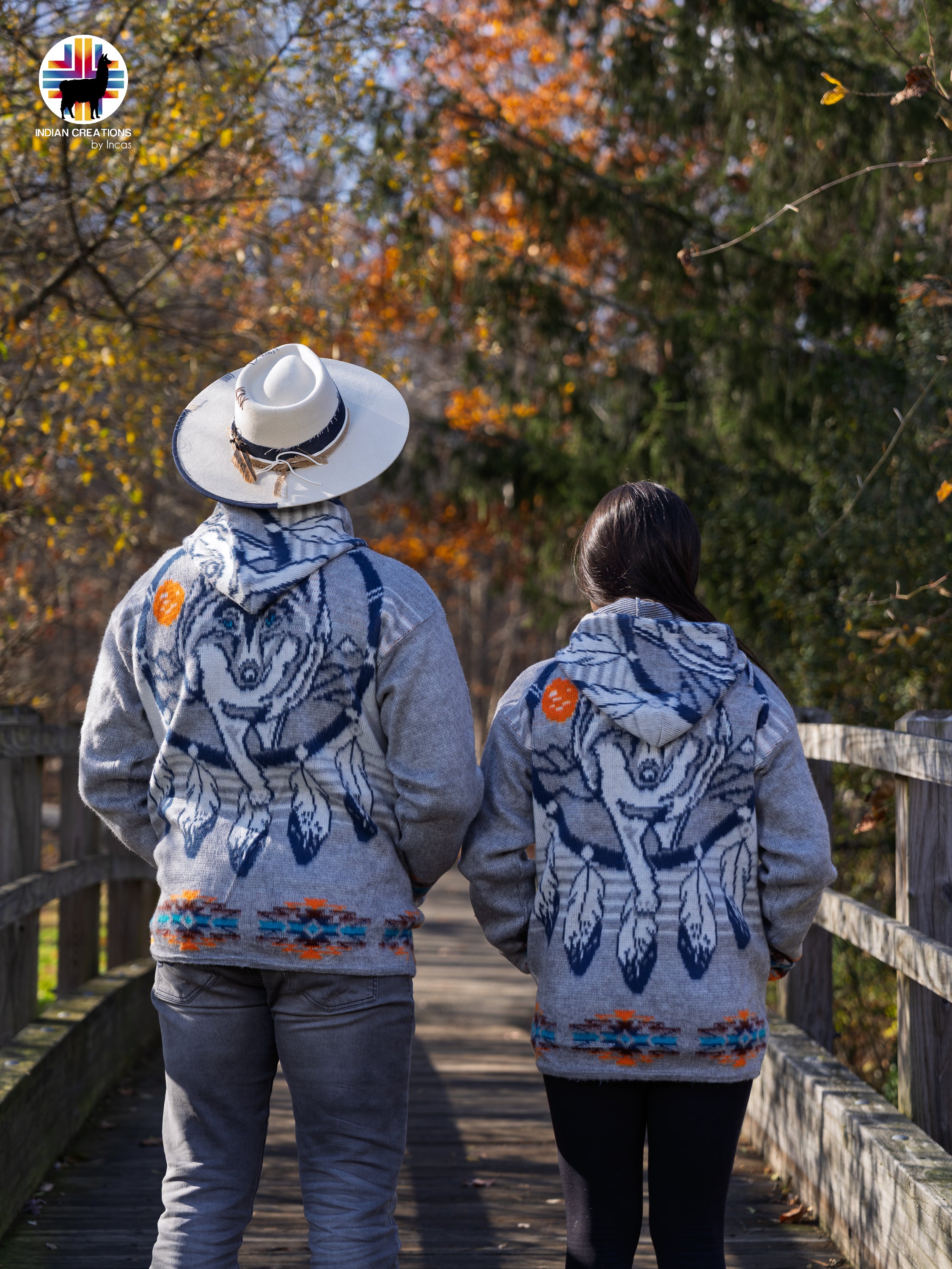 Lone Wolf Handmade Alpaca Wool Jacket. Crafted by Indigenous Hands.