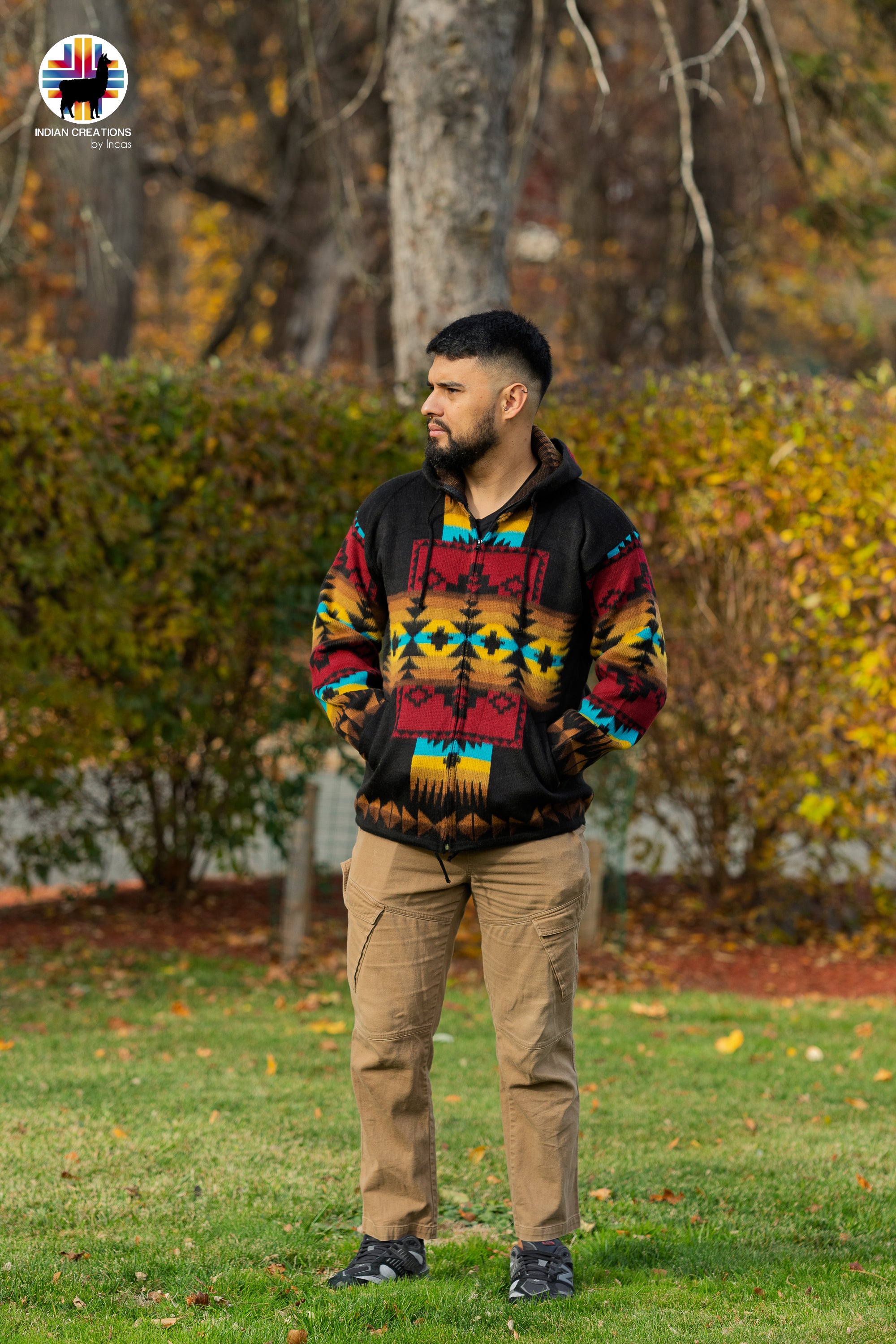 Canna Lily Handmade Alpaca Wool Jacket. Crafted by Indigenous Hands.