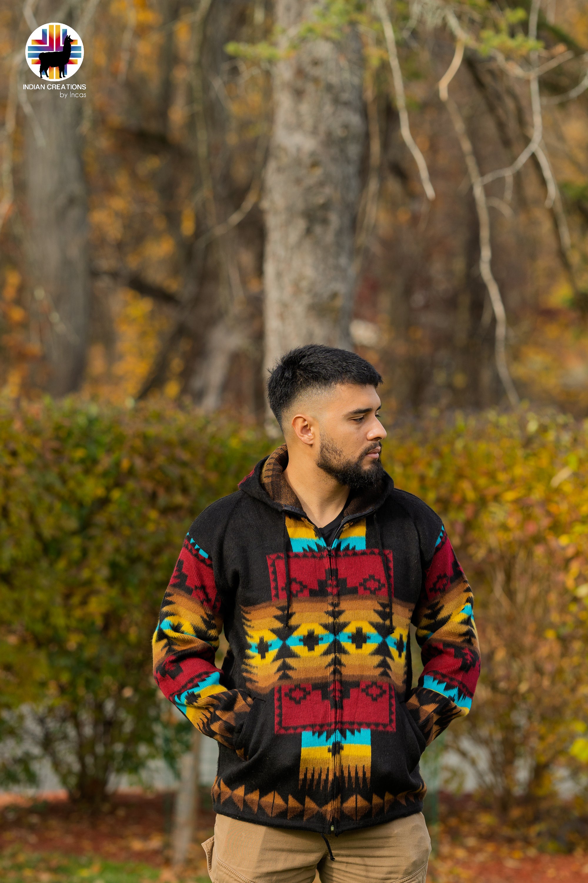 Canna Lily Handmade Alpaca Wool Jacket. Crafted by Indigenous Hands.