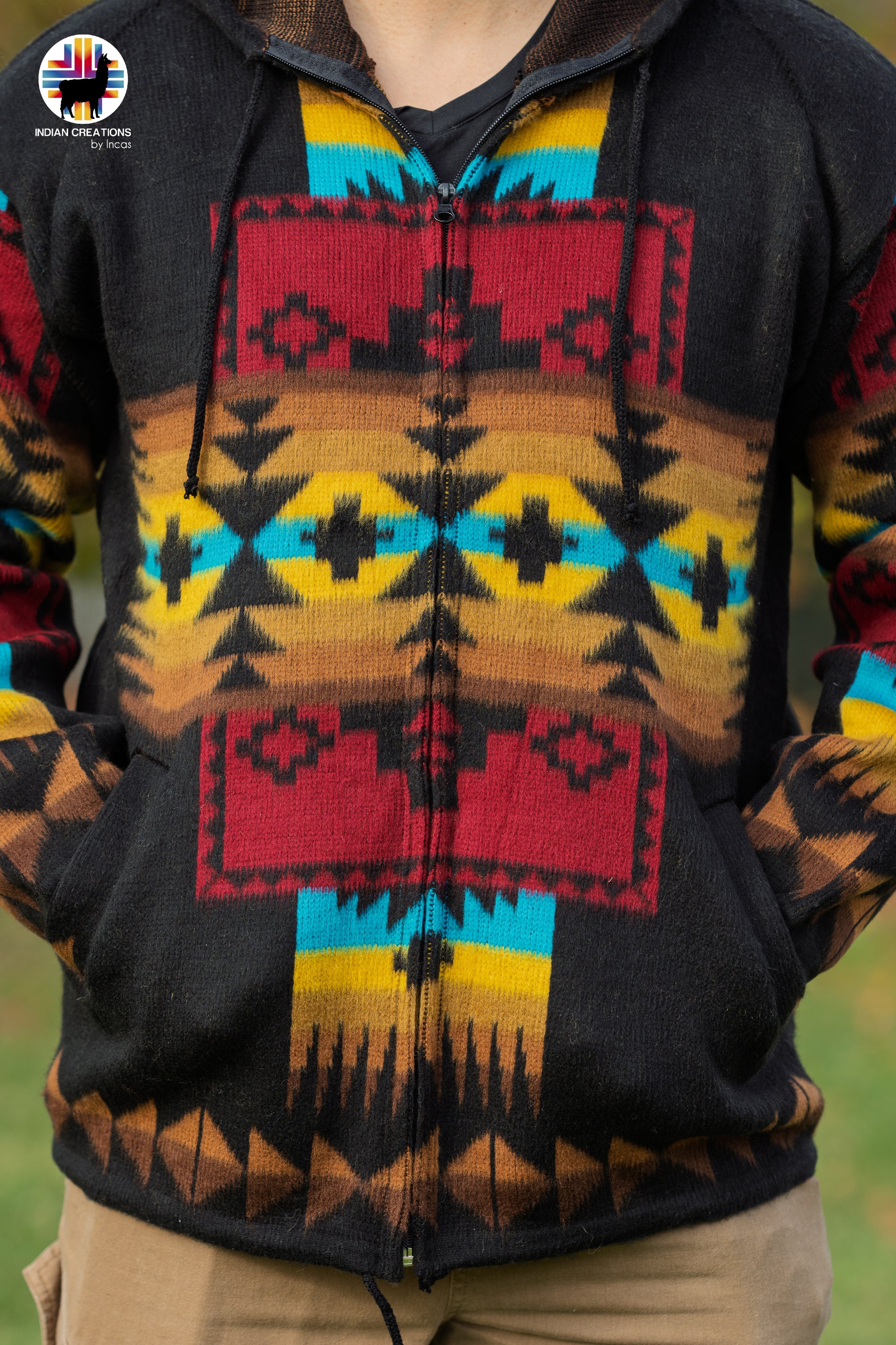 Canna Lily Handmade Alpaca Wool Jacket. Crafted by Indigenous Hands.