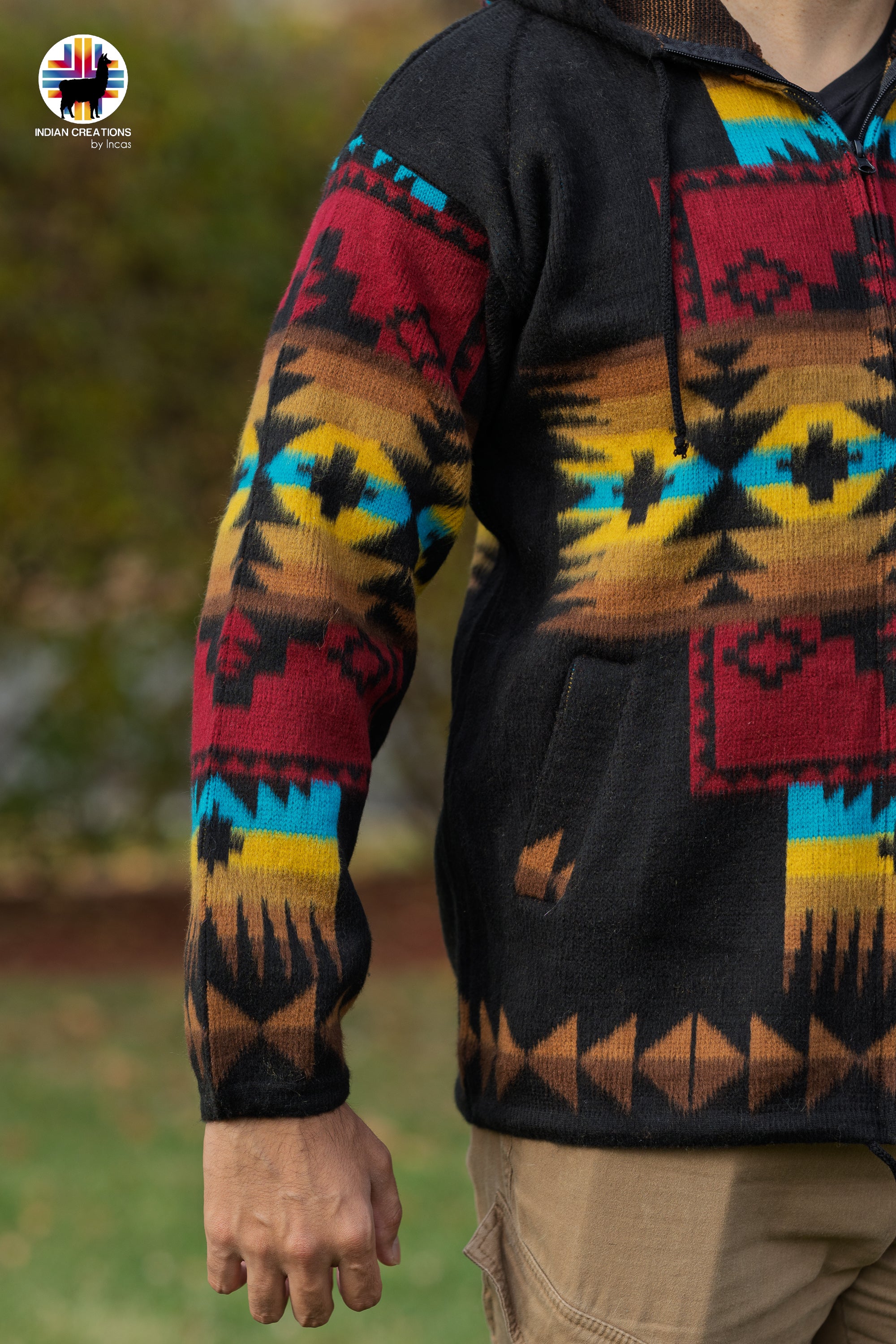 Canna Lily Handmade Alpaca Wool Jacket. Crafted by Indigenous Hands.