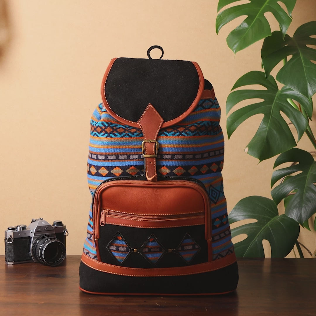Beautiful Leather Backpack. Handcrafted by Indigenous Hands. Lightweight Rucksack Backpack. Hippie & Bohemian Style.FREE SHIPPING!Gift Ideas