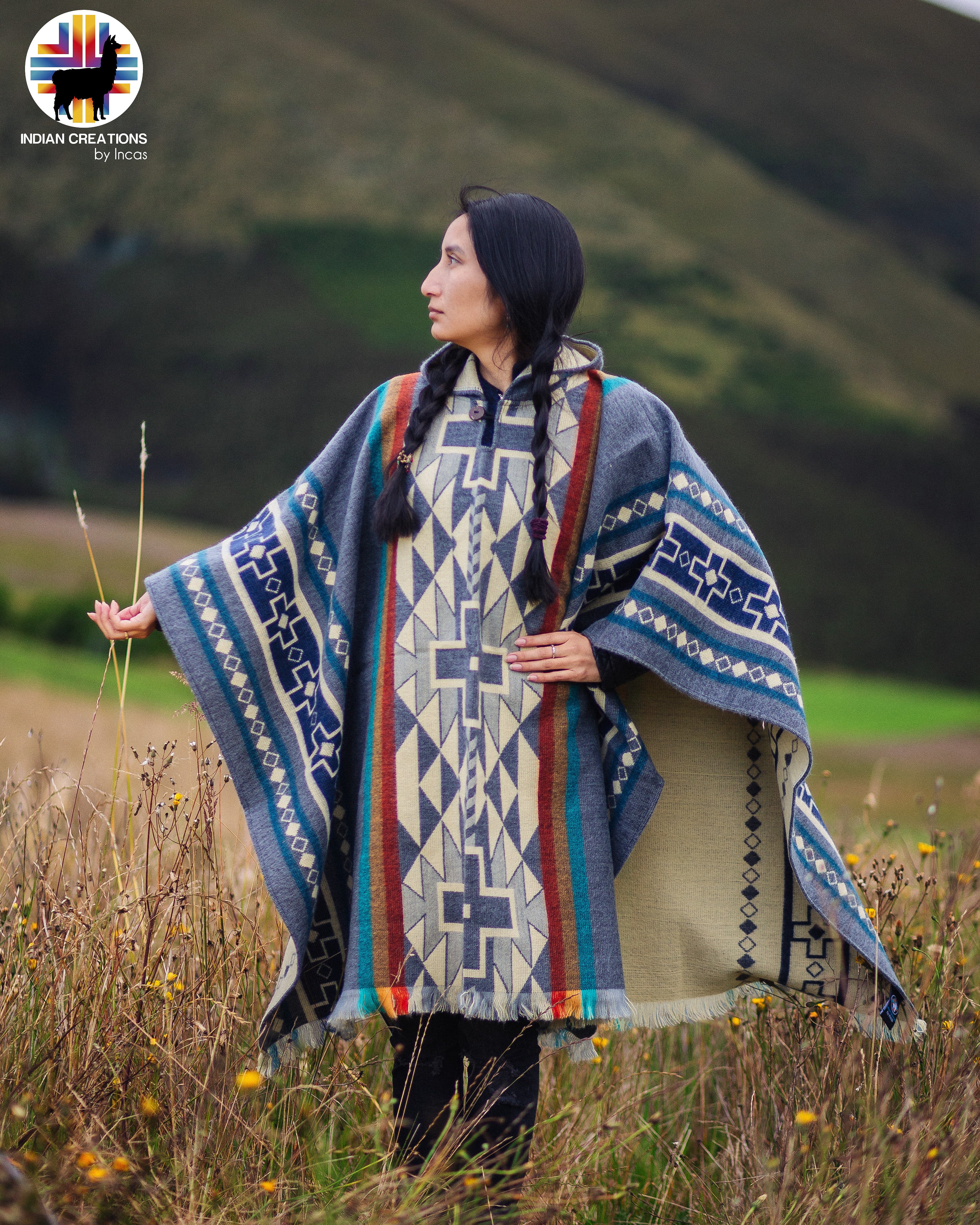 Cloudy Sky Alpaca Poncho