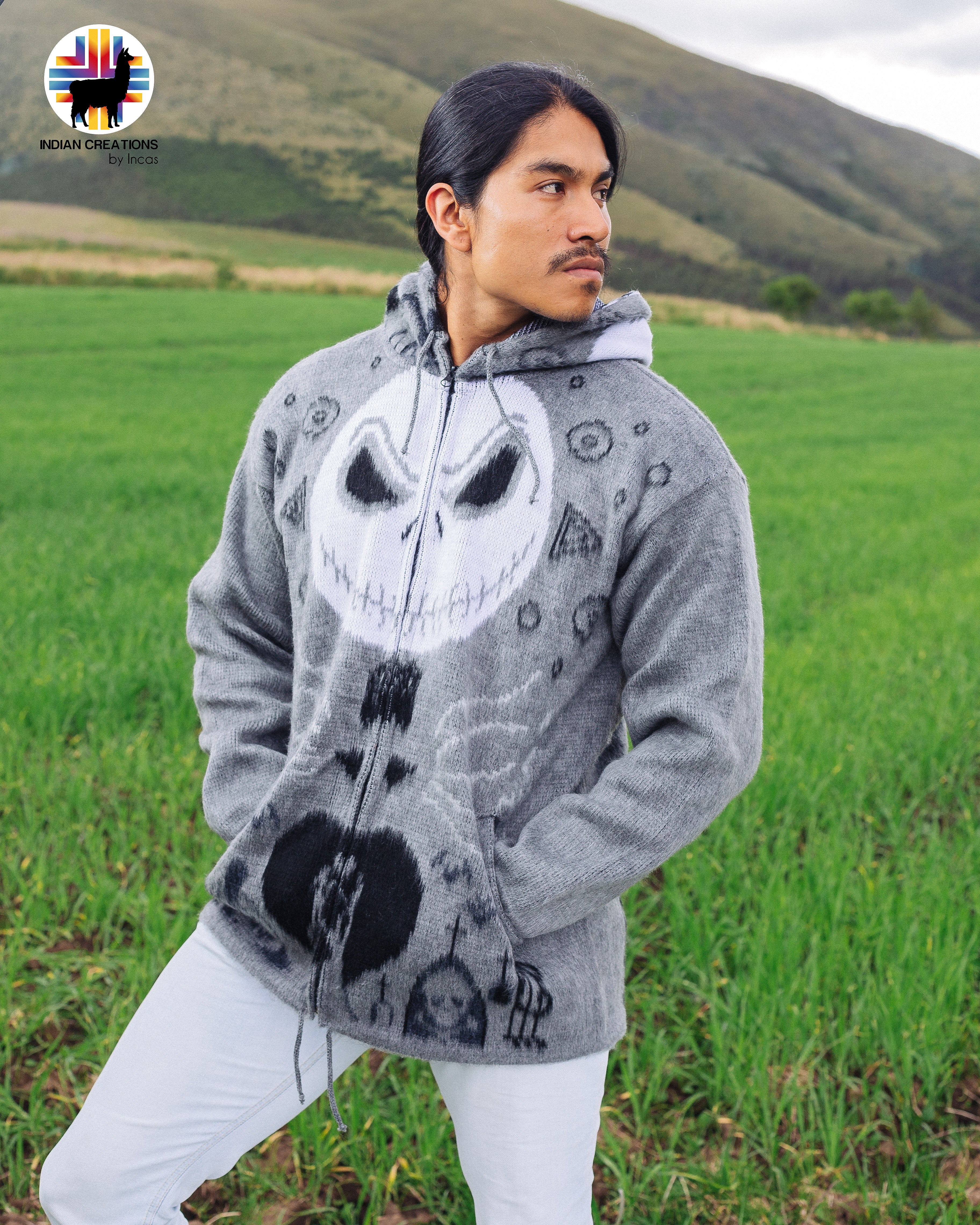 Grey Jack Skellington Alpaca Jacket