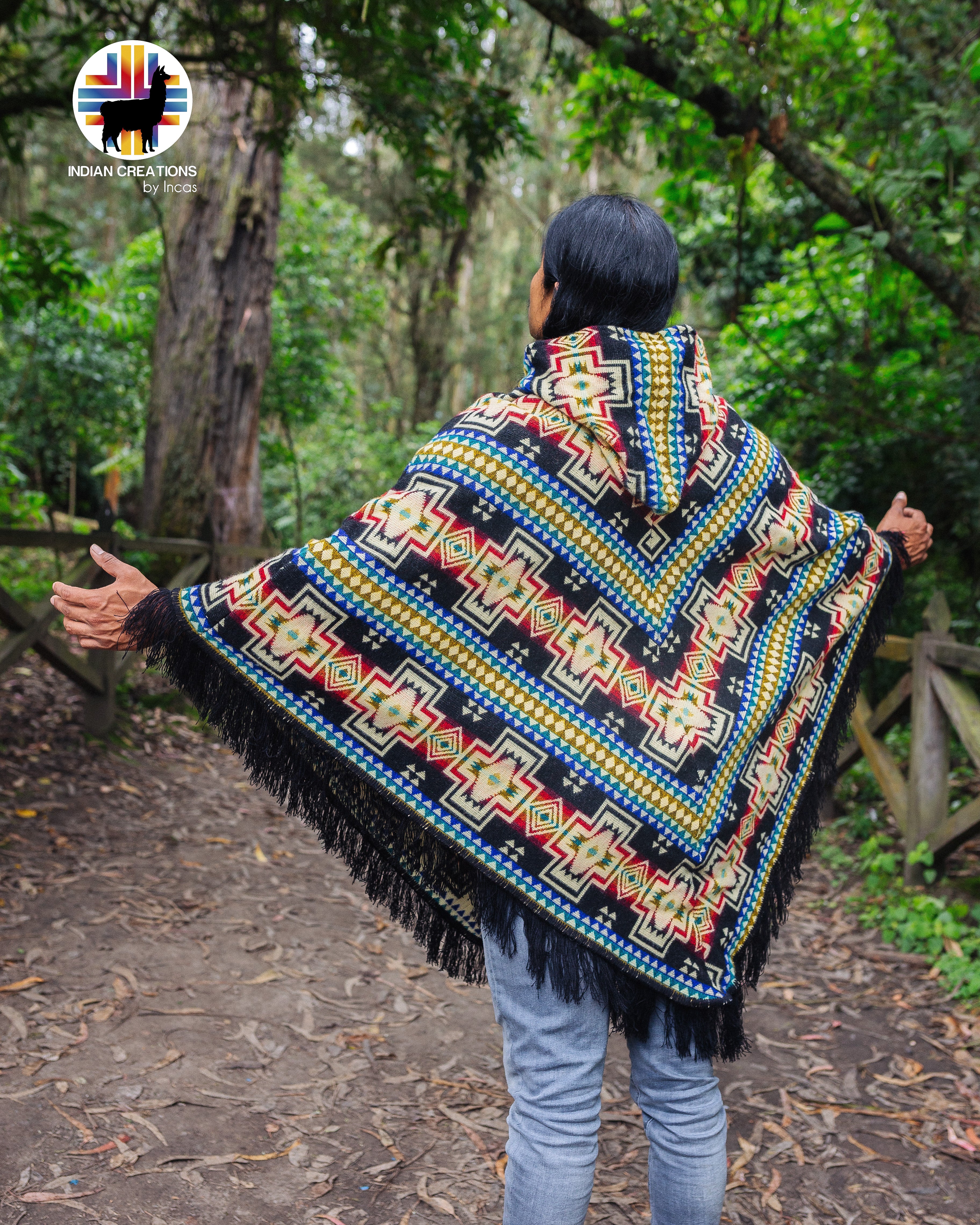 Unisex V-Shaped Alpaca Poncho