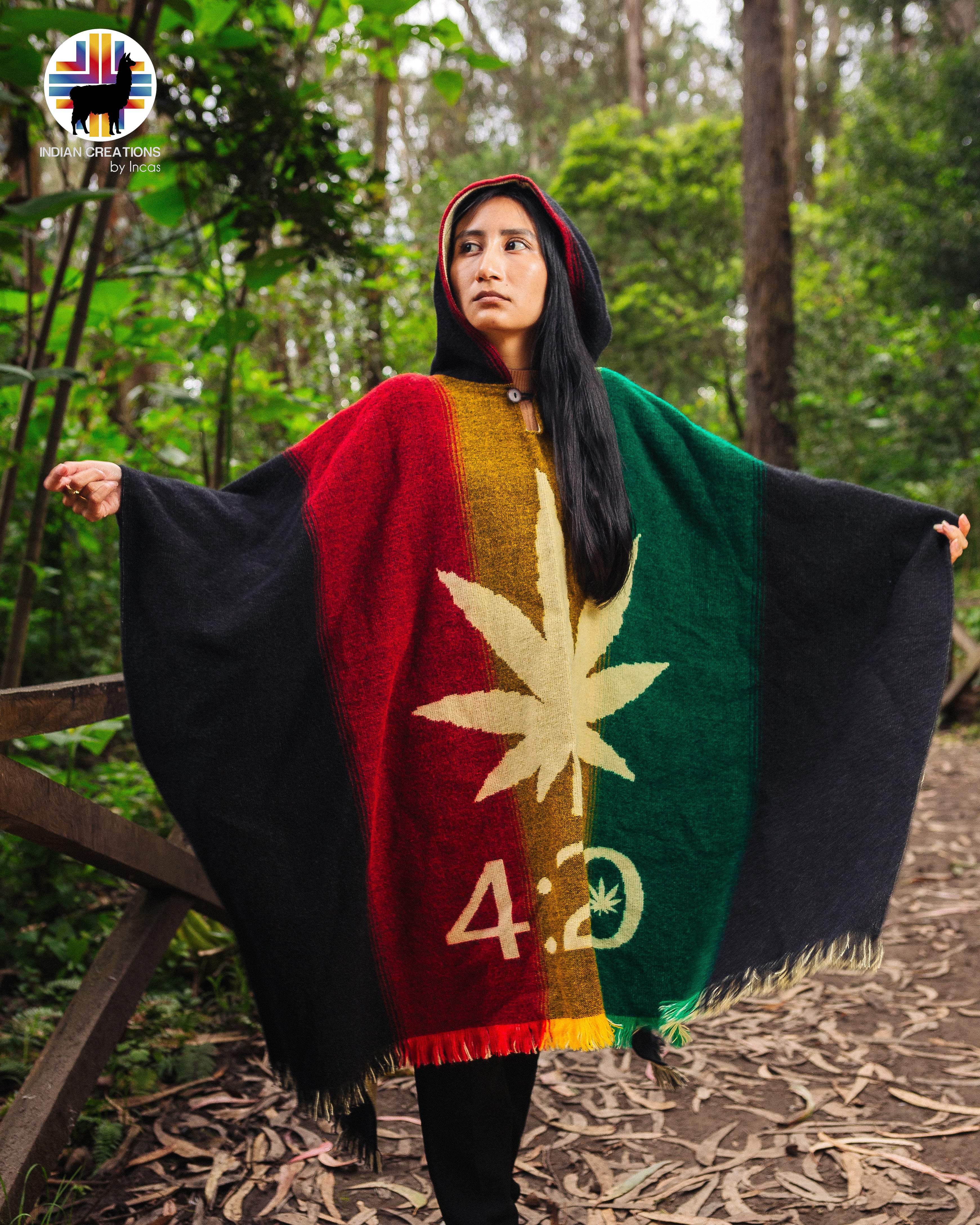 4.20 Rasta Style Alpaca Poncho