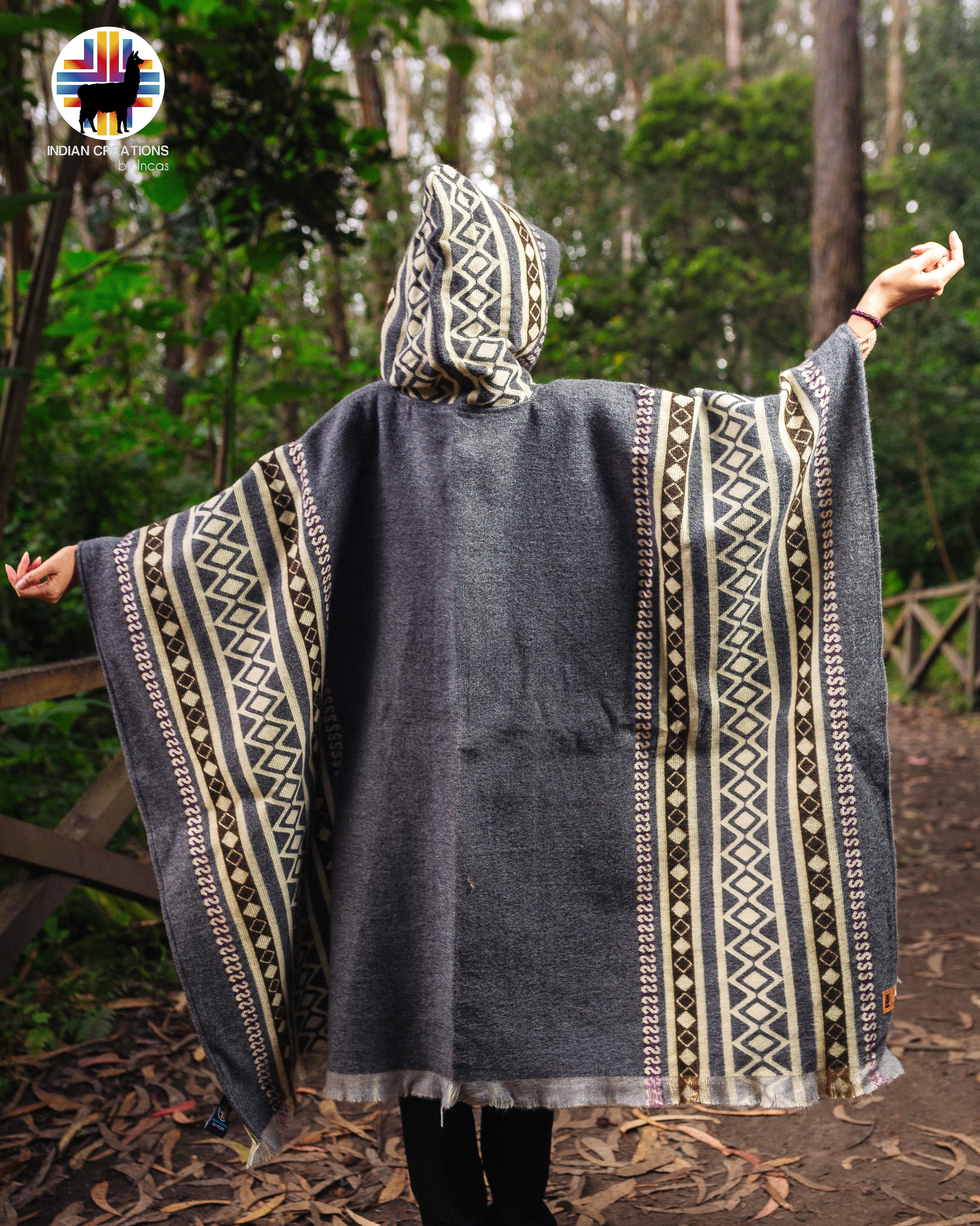 Hickory Gray Alpaca Poncho