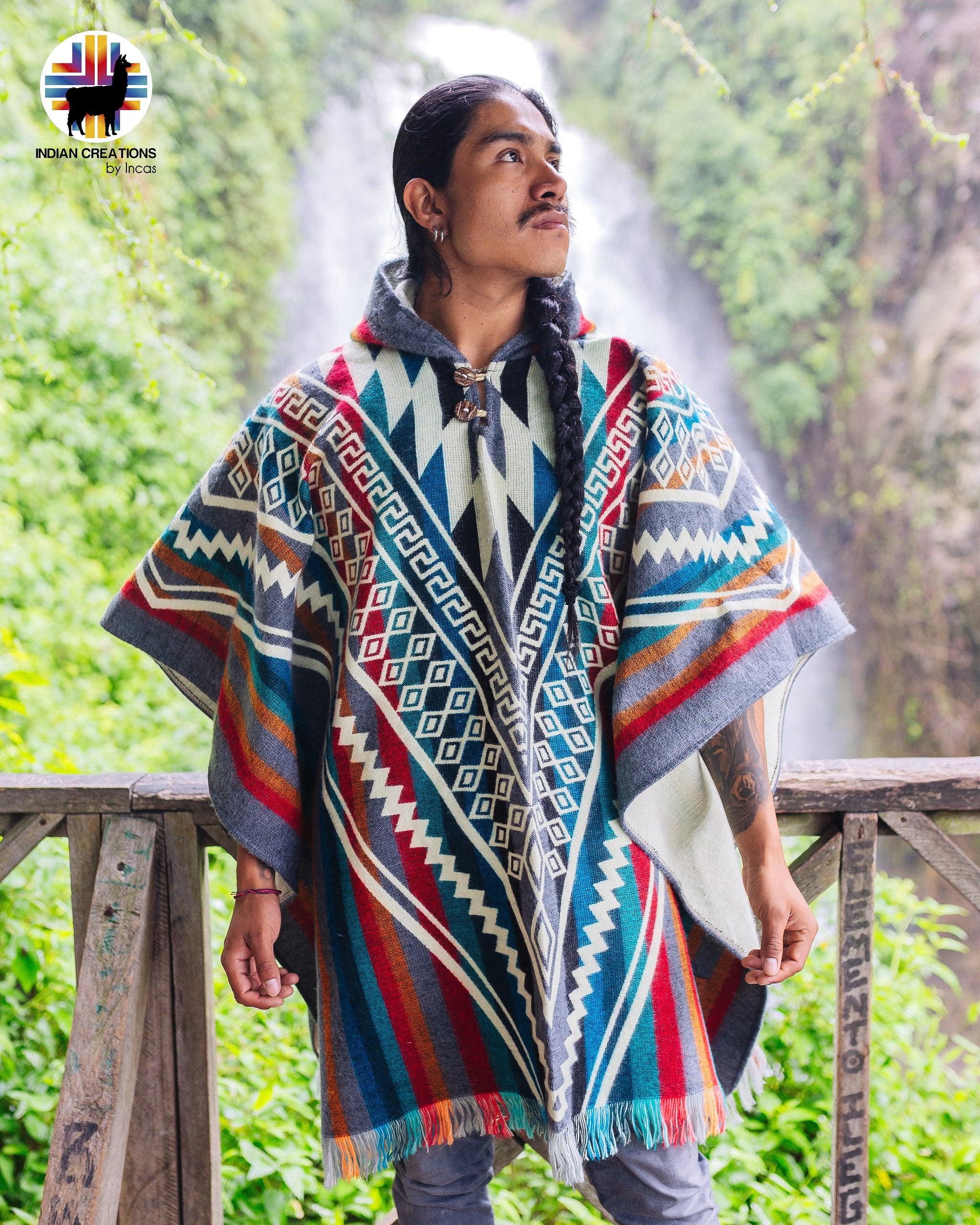 Rainbow Mist Alpaca Poncho – Indian Creations Corp