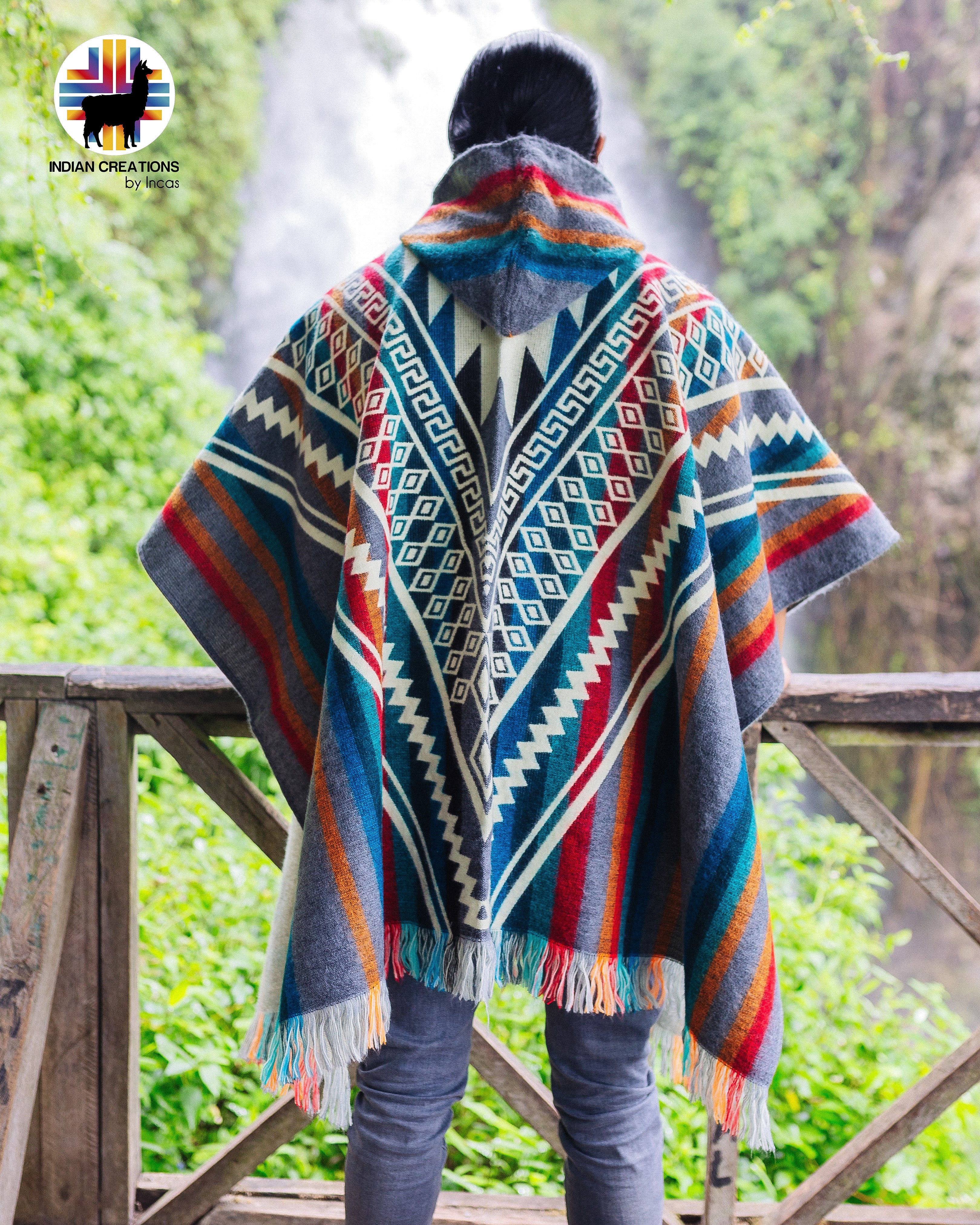 Rainbow Mist Alpaca Poncho