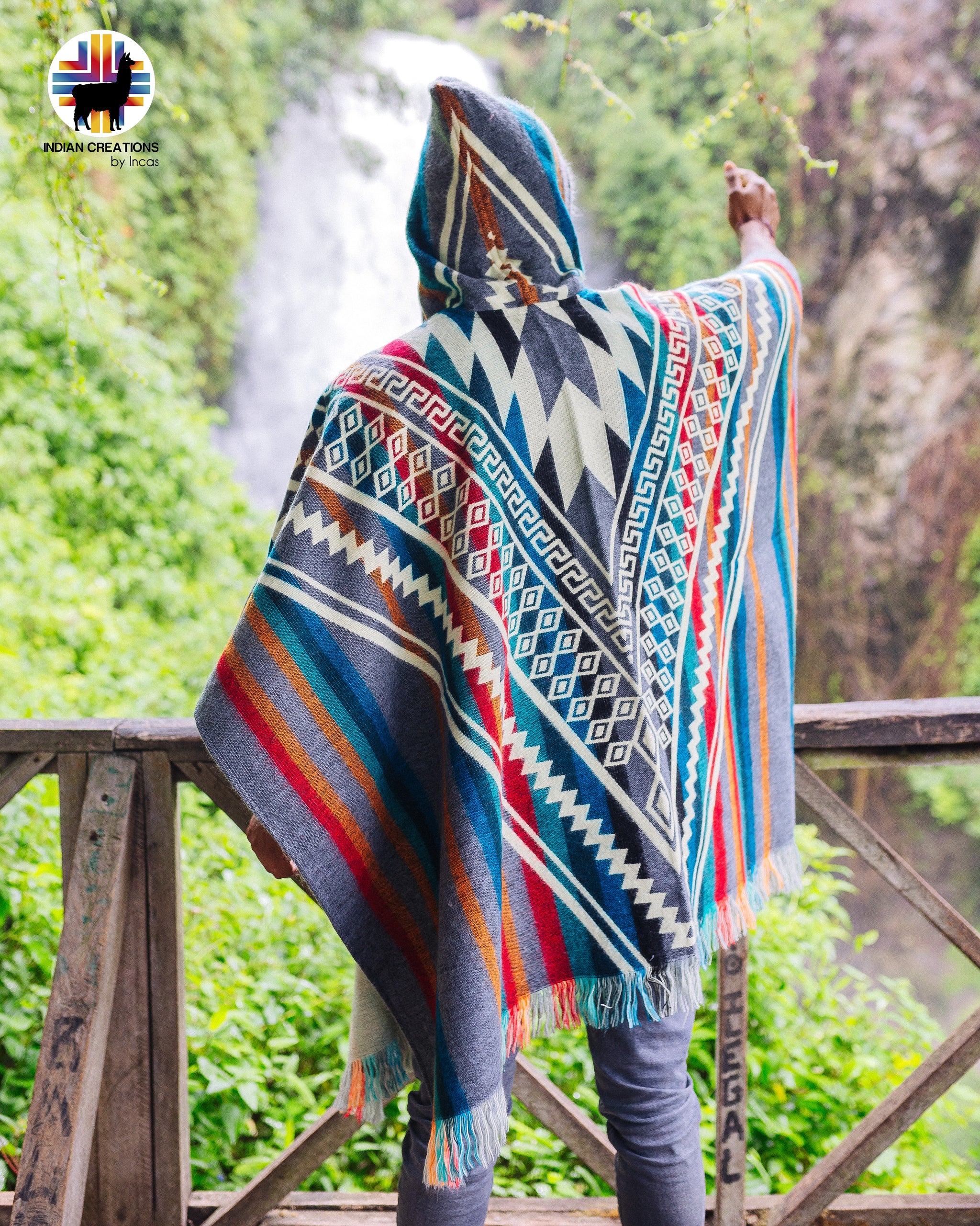 Rainbow Mist Alpaca Poncho – Indian Creations Corp