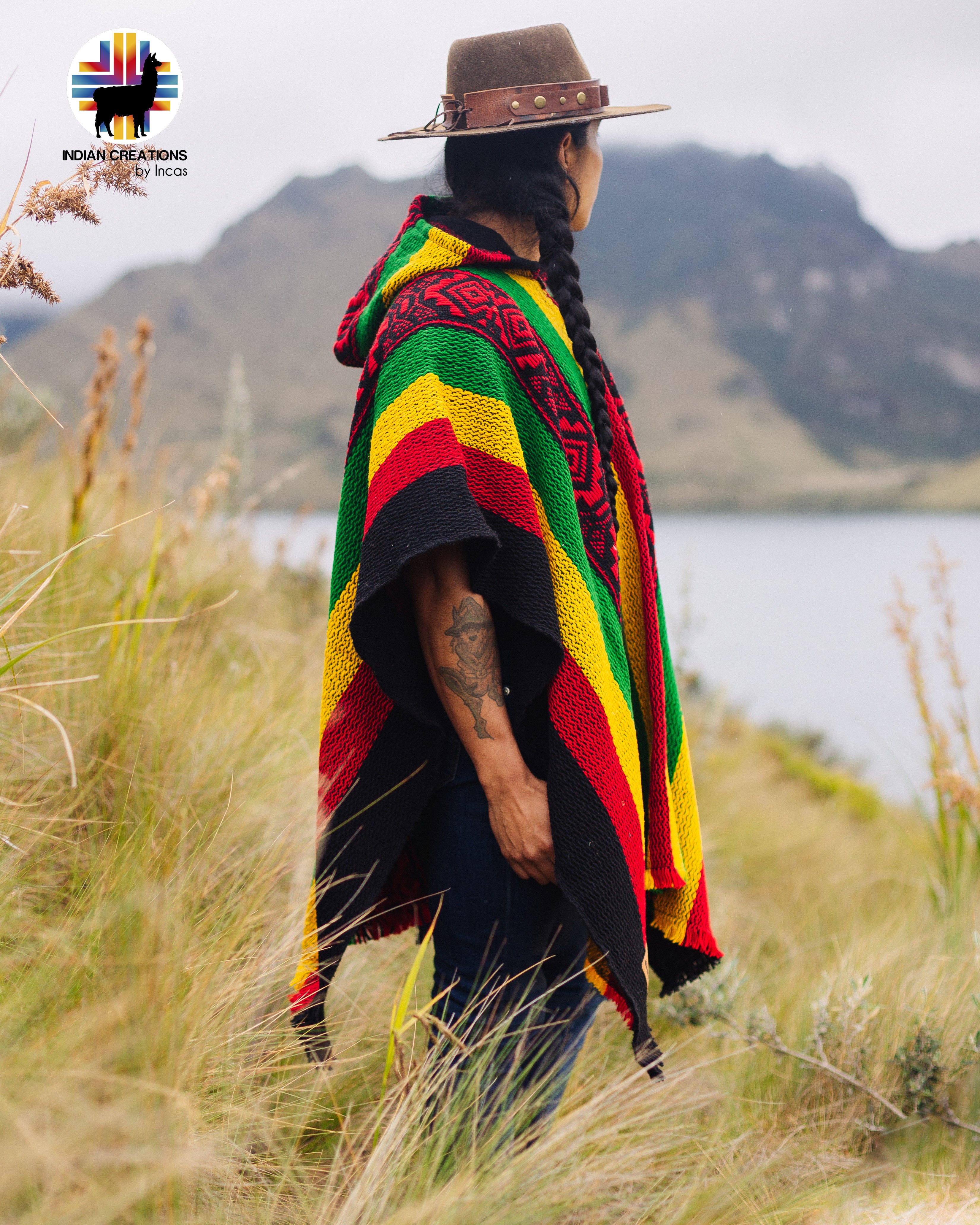 Indien Rasta Rasta Style Wool Poncho – Indian Creations Corp