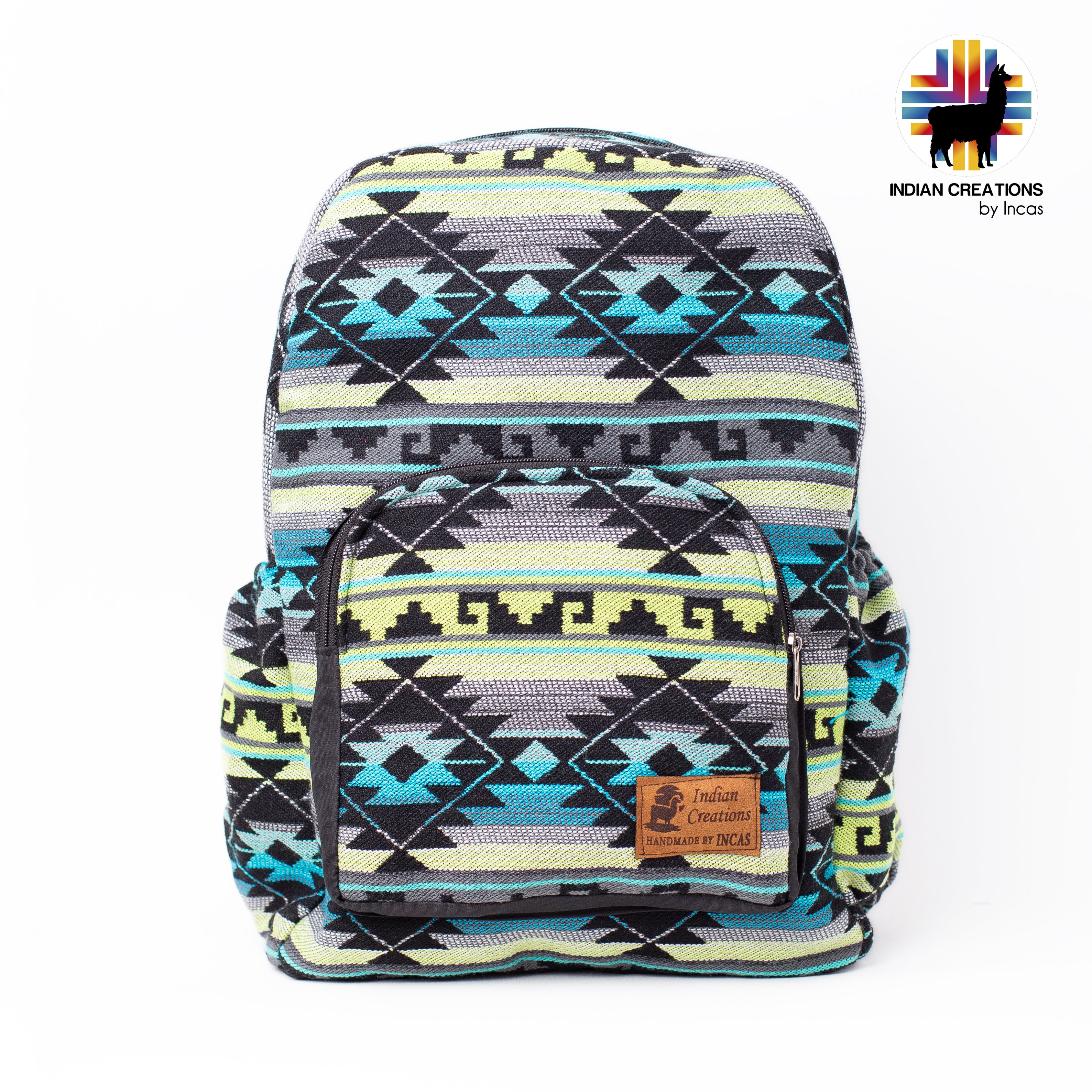 Harbor Gray Geometric Desing Handmade Backpack