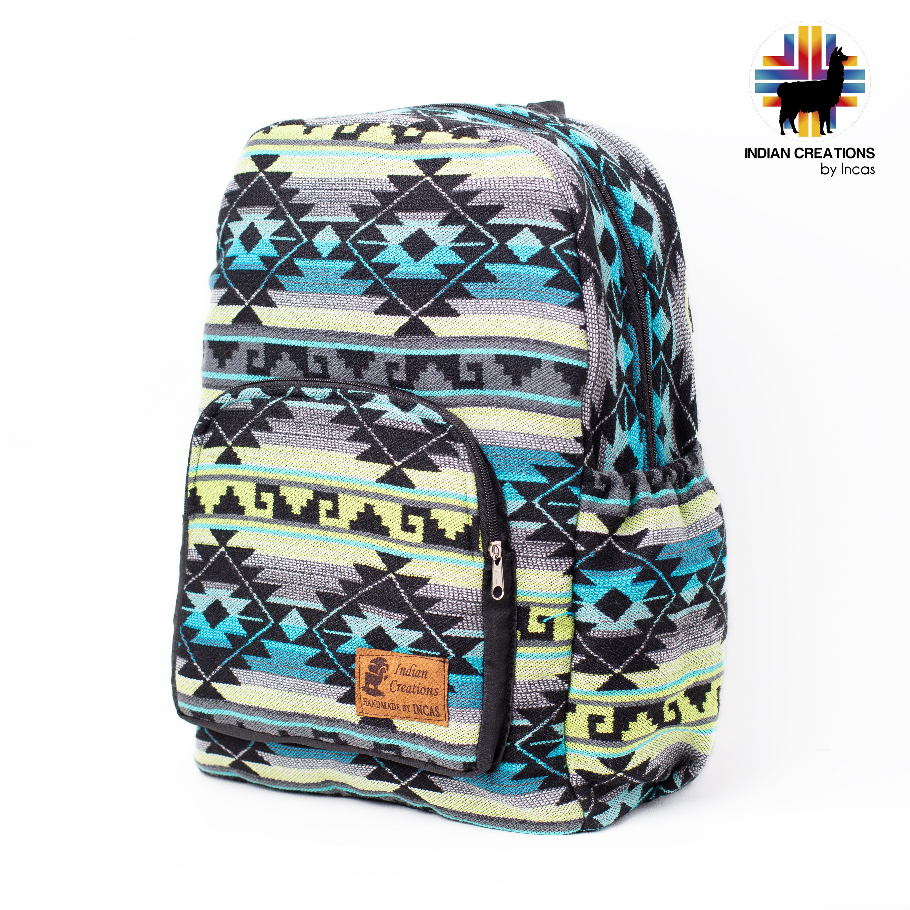 Harbor Gray Geometric Desing Handmade Backpack