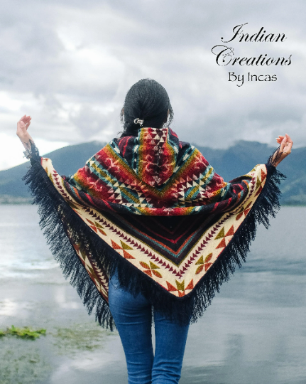 V-Shaped Alpaca Poncho