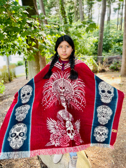 Aztec Goddess II Alpaca Poncho