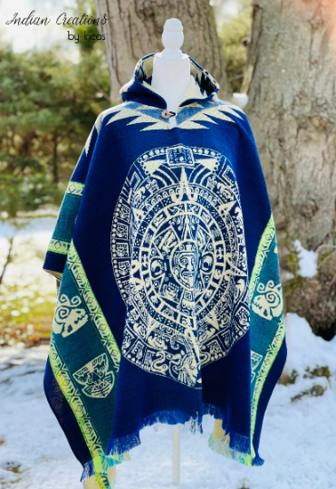 Aztec Calendar II Alpaca Poncho – Indian Creations Corp